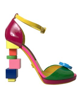 Dolce & Gabbana Multicolor Leather Heels Sandals Shoes