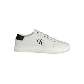 Calvin Klein Sleek White Lace-Up Sneakers with Logo Detail
