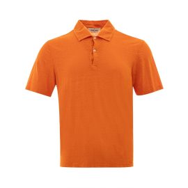 Gran Sasso Orange Linen Polo Shirt
