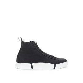 Roberto Cavalli Black Leather Scamosciata Sneaker