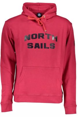 North Sails Vibrant Red Hooded Sweatshirt with Central Pocket