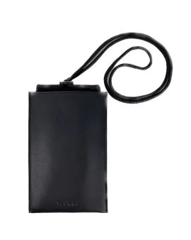 Baldinini Trend Sleek Calfskin Leather Cell Phone Wallet in Black