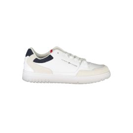 Tommy Hilfiger Elegant White Lace-Up Sneakers with Contrast Detail