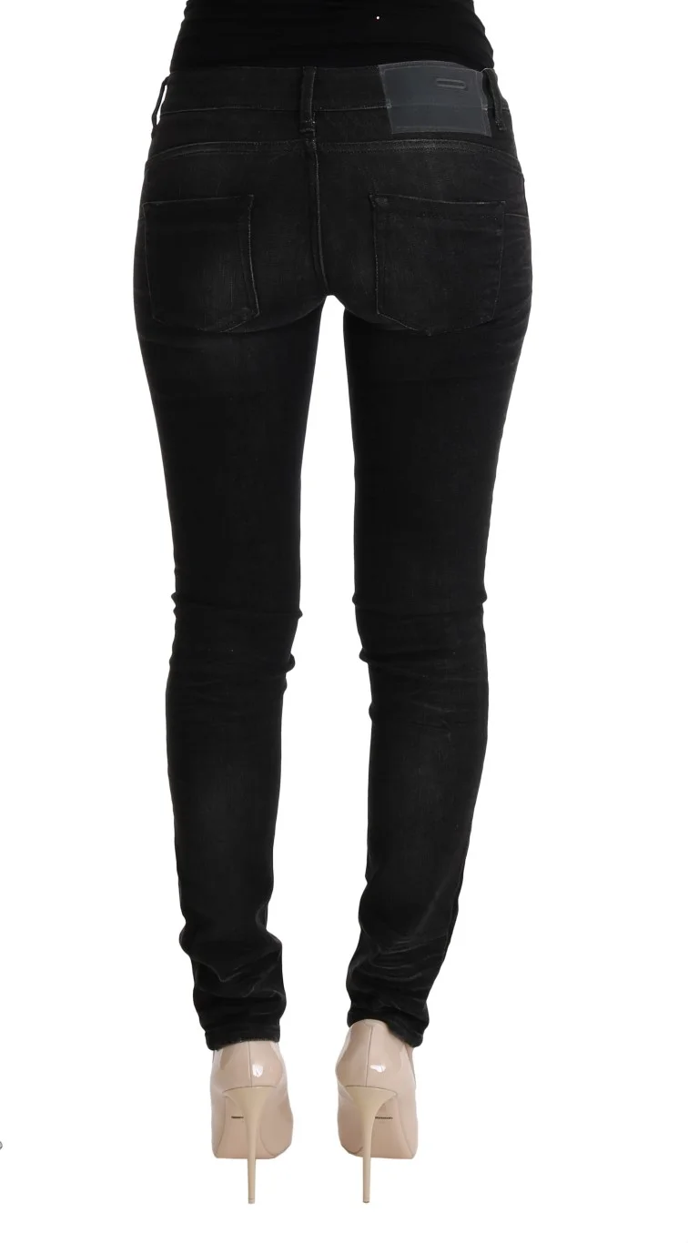 Acht Black Denim Cotton Bottoms Slim Fit Jeans - Image 3