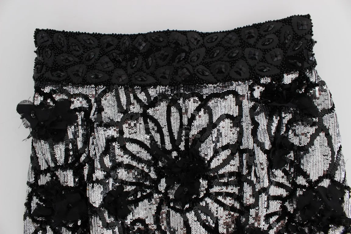 Dolce & Gabbana Black Crystal Sequined Mini Shorts - Image 5