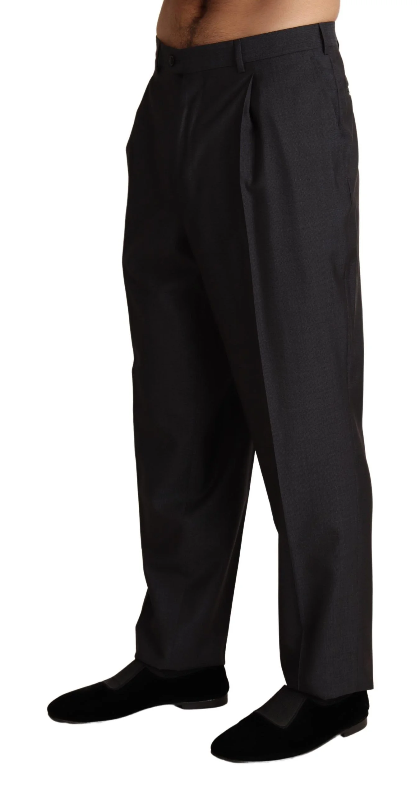 Dolce & Gabbana Gray Wool Blend Formal Trousers Pants - Image 2