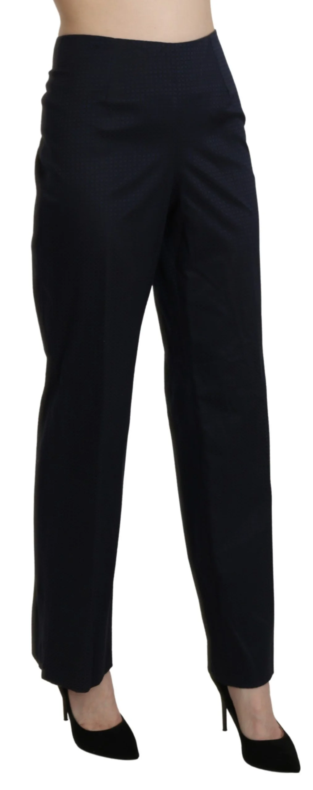 BENCIVENGA Navy Blue High Waist Straight Dress Trouser Pants - Image 4