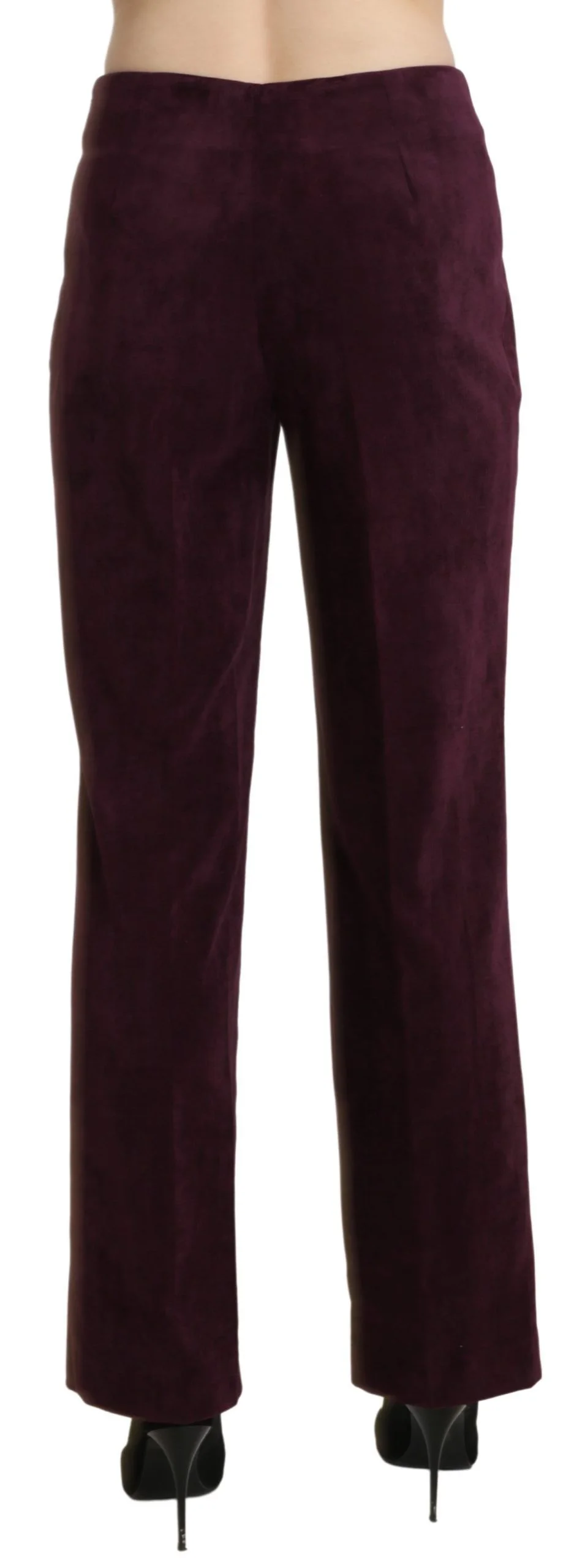 BENCIVENGA Purple Suede High Waist Straight Trouser Pants - Image 3