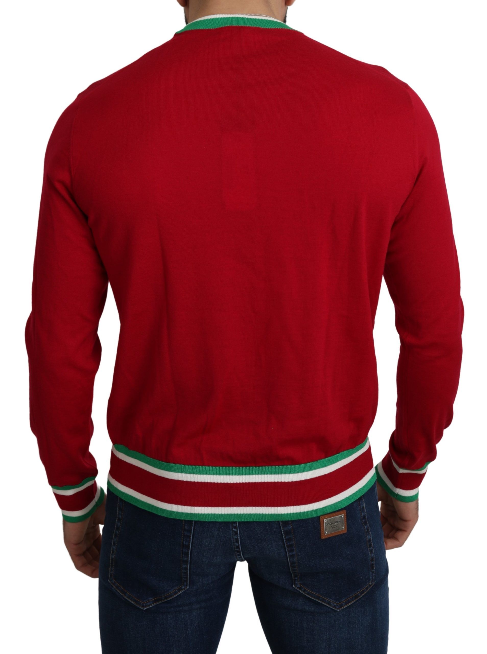 Dolce & Gabbana Red Wool Silk Pig of the Year Sweater - Image 3