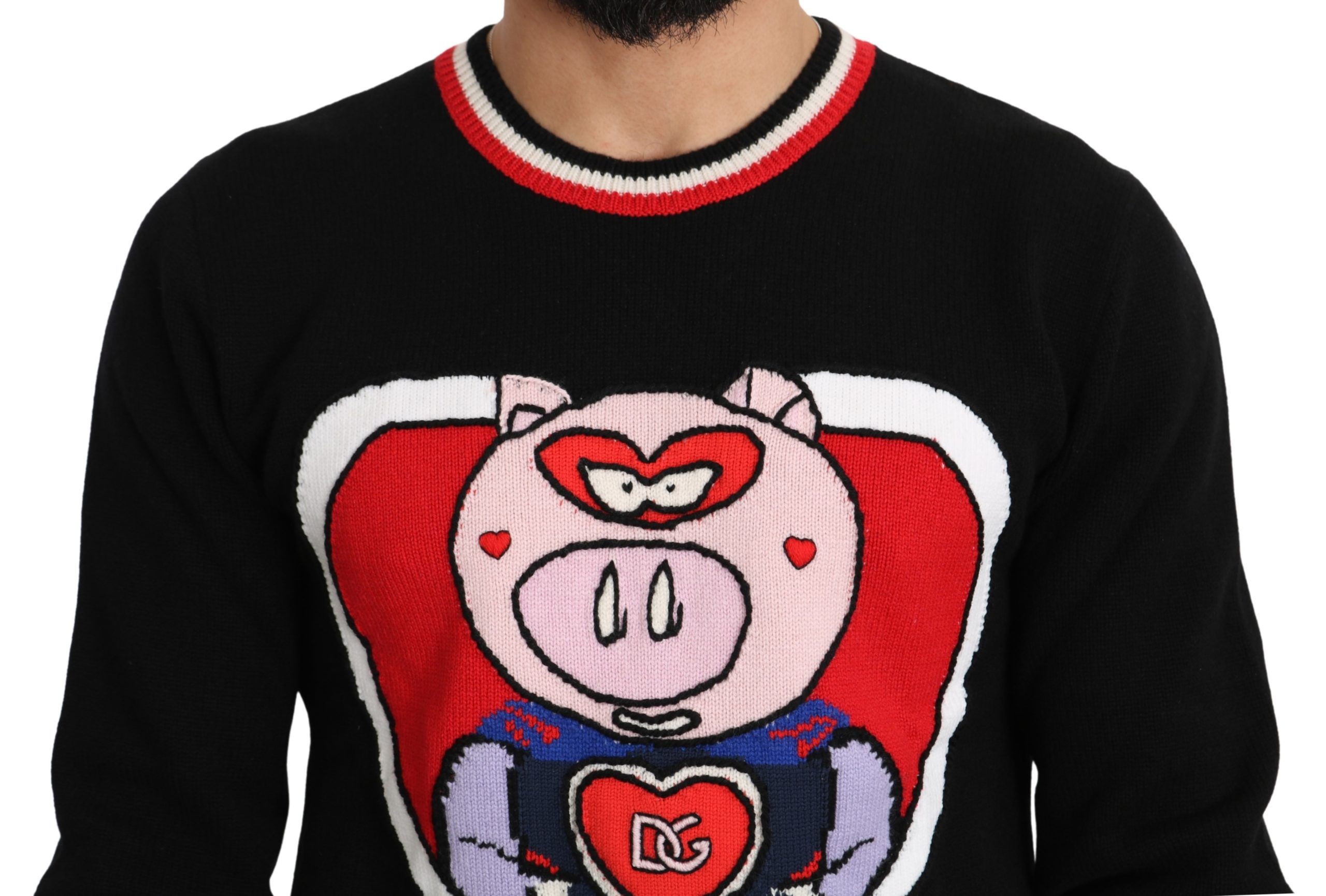 Dolce & Gabbana Black Cashmere Pig of the Year Pullover Sweater - Image 4