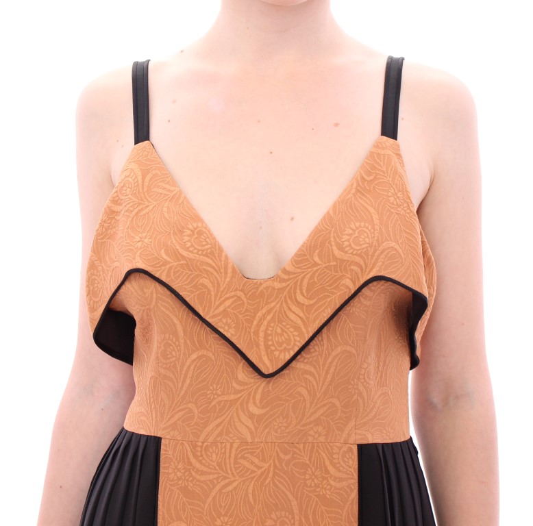 FILOS Black Bronze Silk Sleeveless Above Sheath Dress - Image 4