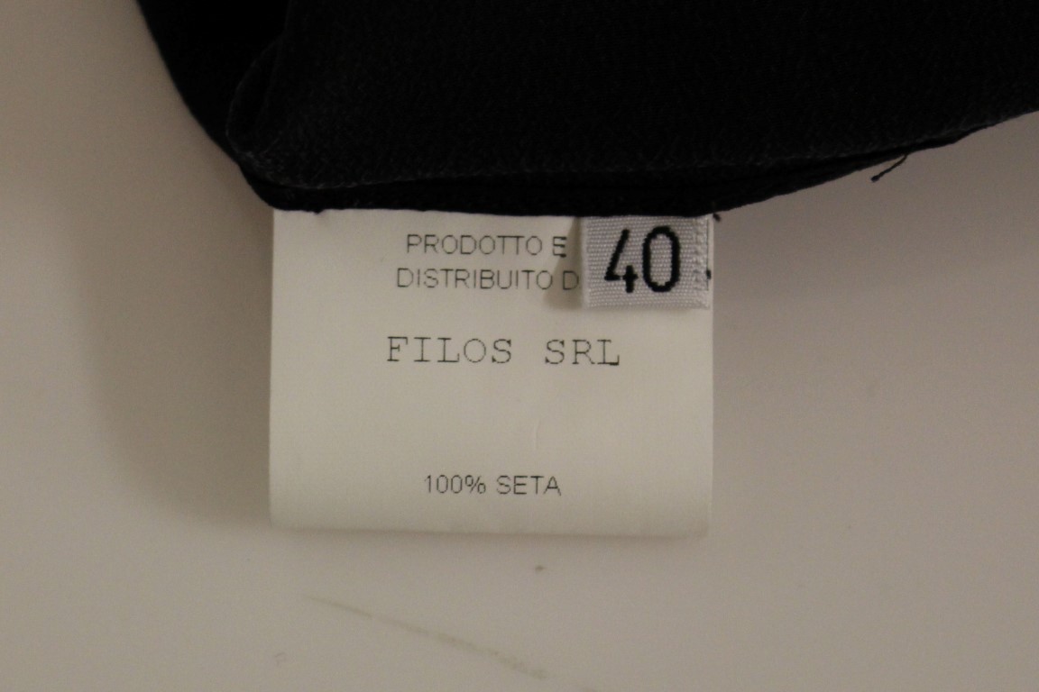 FILOS Black Bronze Silk Sleeveless Above Sheath Dress - Image 7