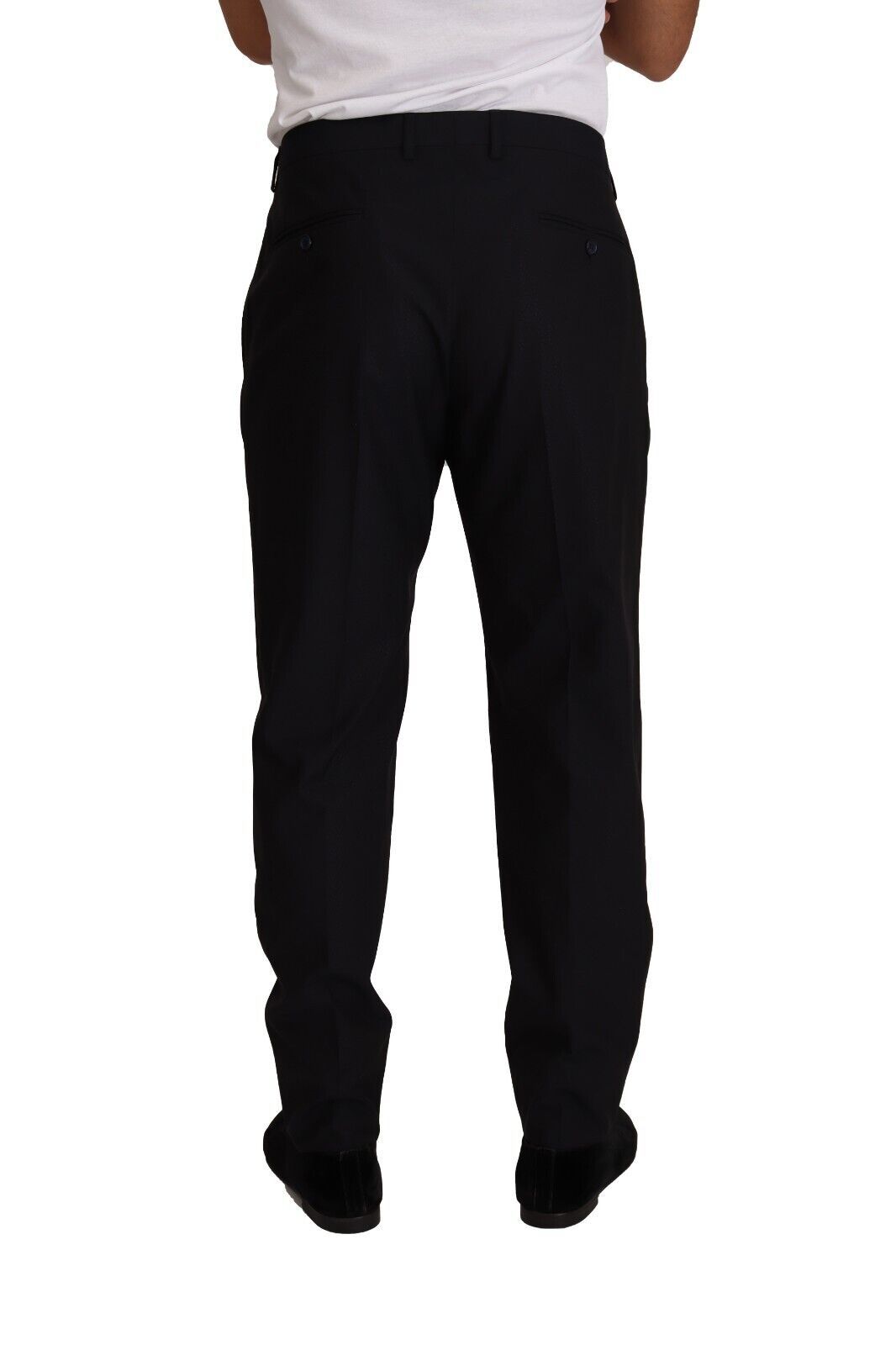Dolce & Gabbana Blue Wool Silk Formal Trouser Dress Pants - Image 3