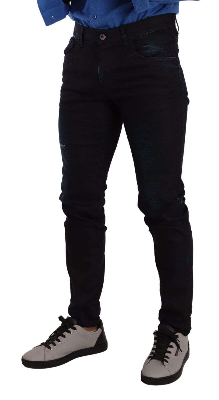 Dolce & Gabbana Blue Cotton Stretch Skinny Denim Trouser Jeans - Image 2