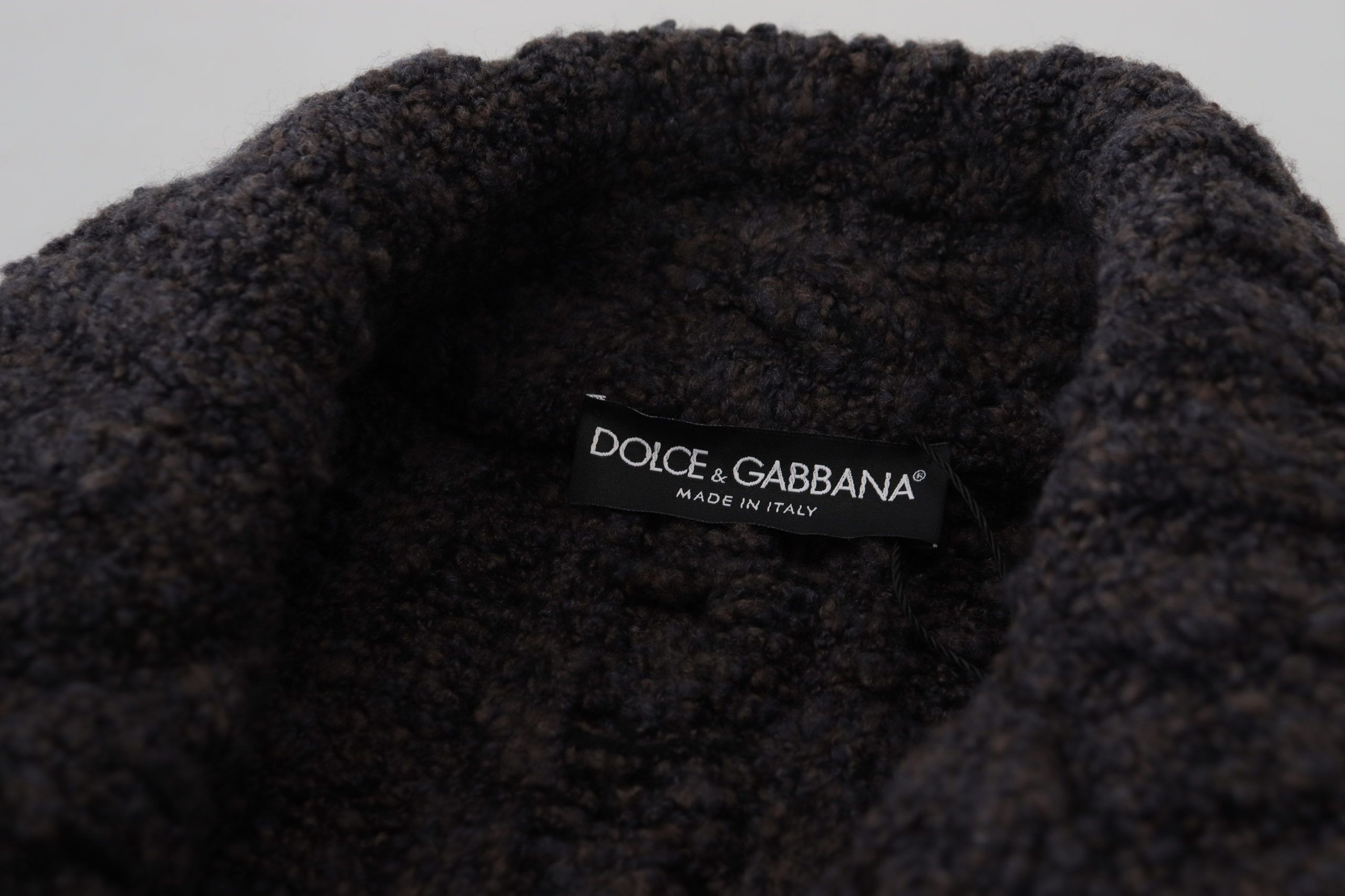 Dolce & Gabbana Black Wool Knit Double Breasted Coat Jacket - Image 6