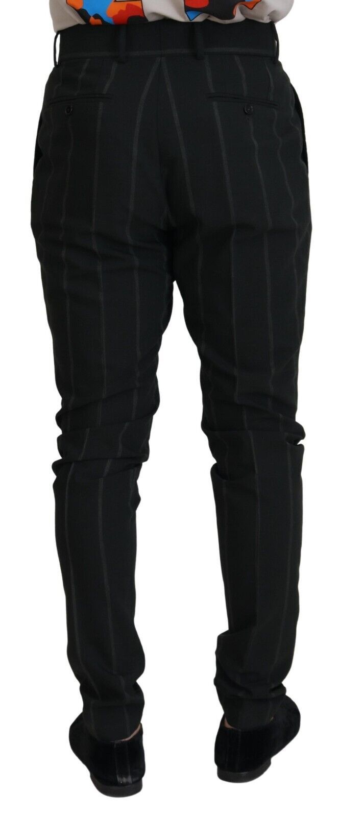 Dolce & Gabbana Black Striped Men Trousers Cotton Pants - Image 3