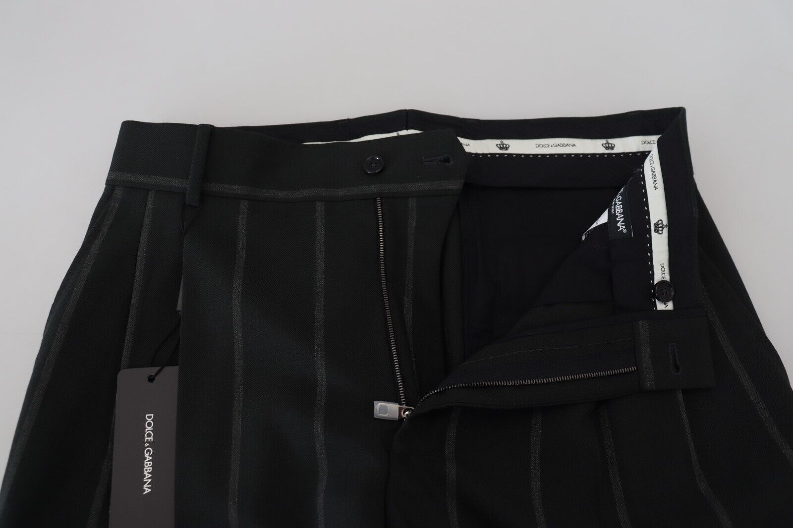 Dolce & Gabbana Black Striped Men Trousers Cotton Pants - Image 5