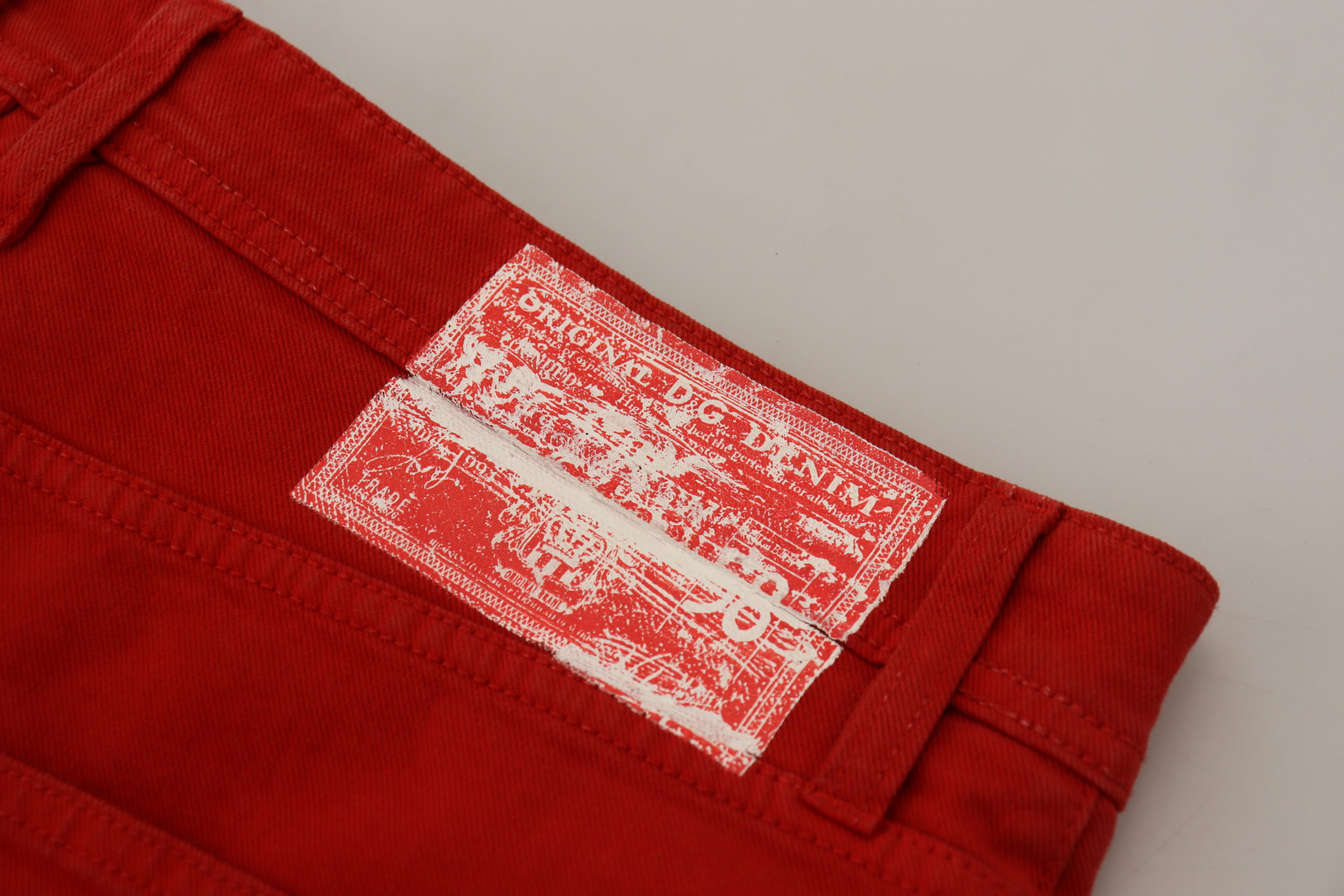Dolce & Gabbana Red Cotton Straight Fit Men Denim Jeans - Image 7