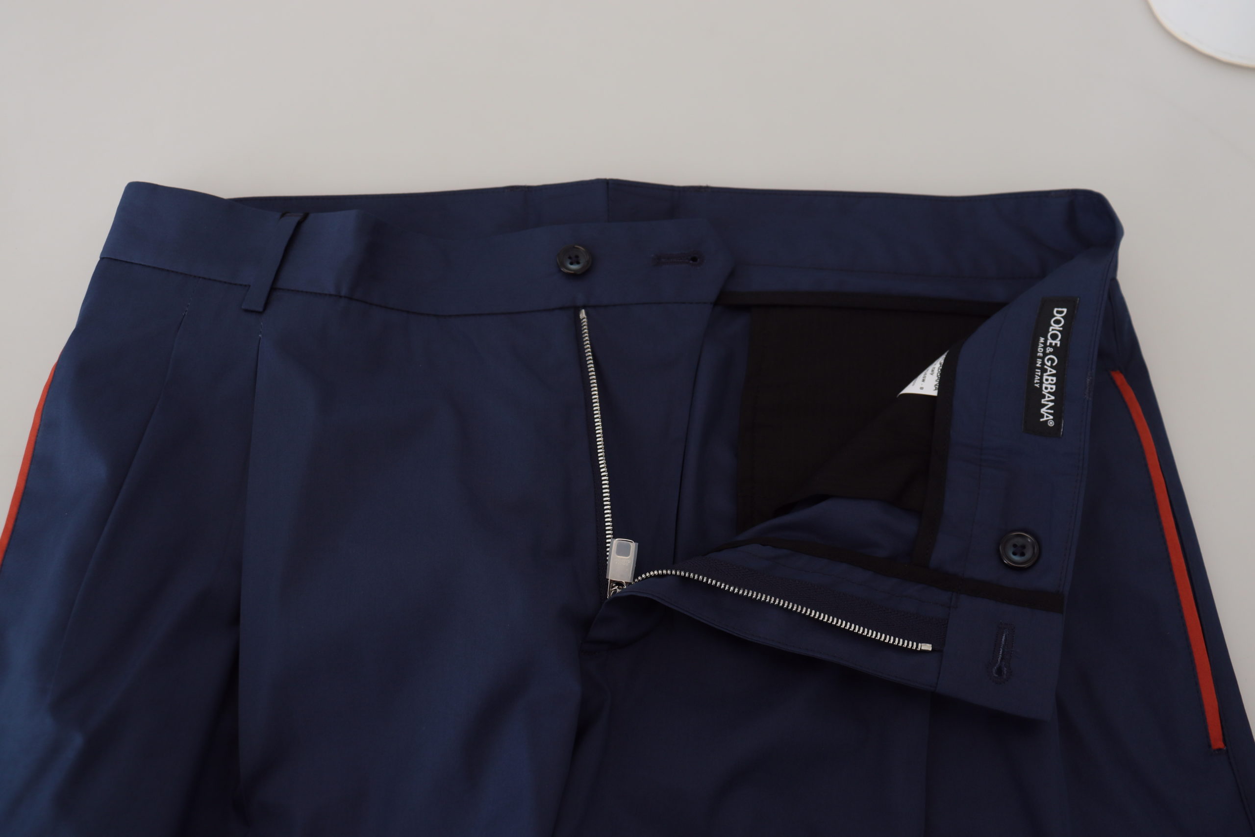 Dolce & Gabbana Blue Cotton Chino Formal Pants - Image 5