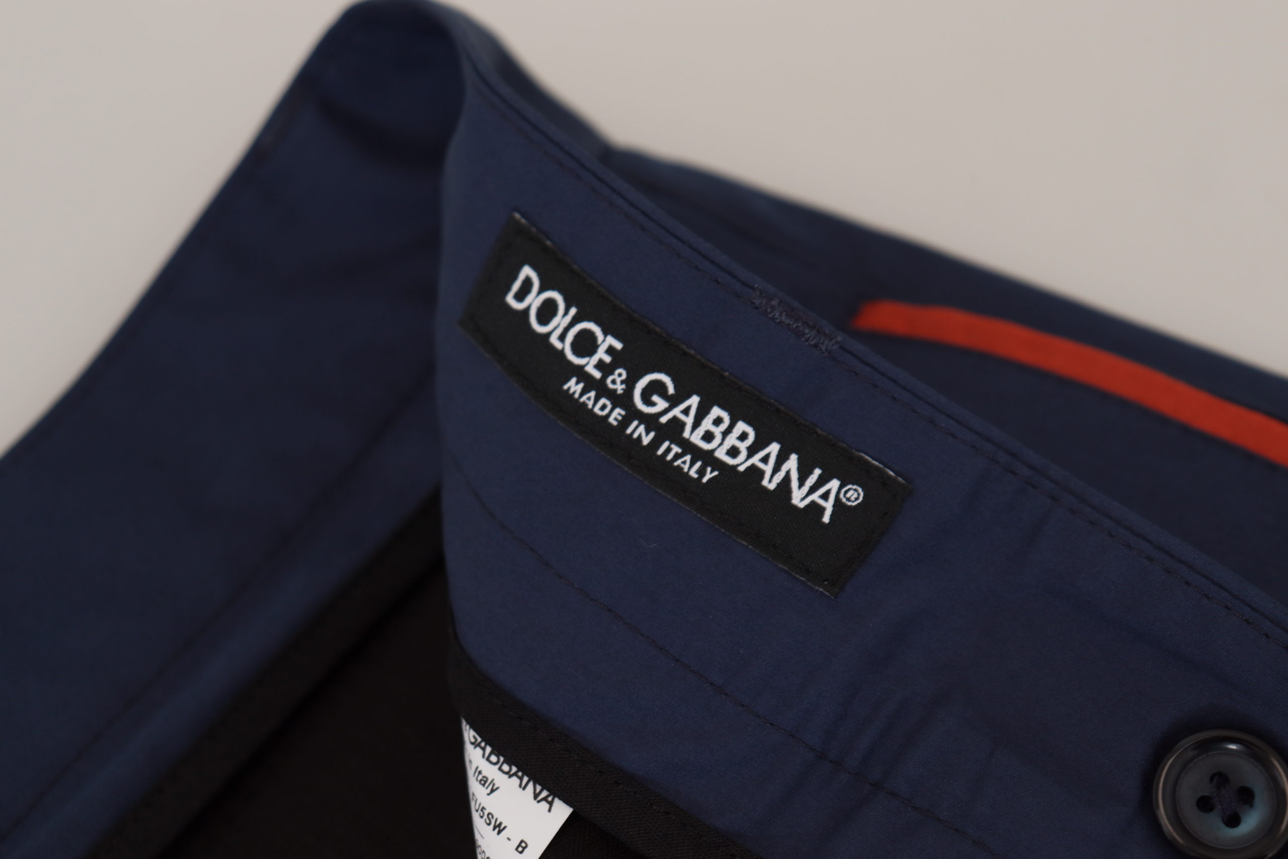 Dolce & Gabbana Blue Cotton Chino Formal Pants - Image 6