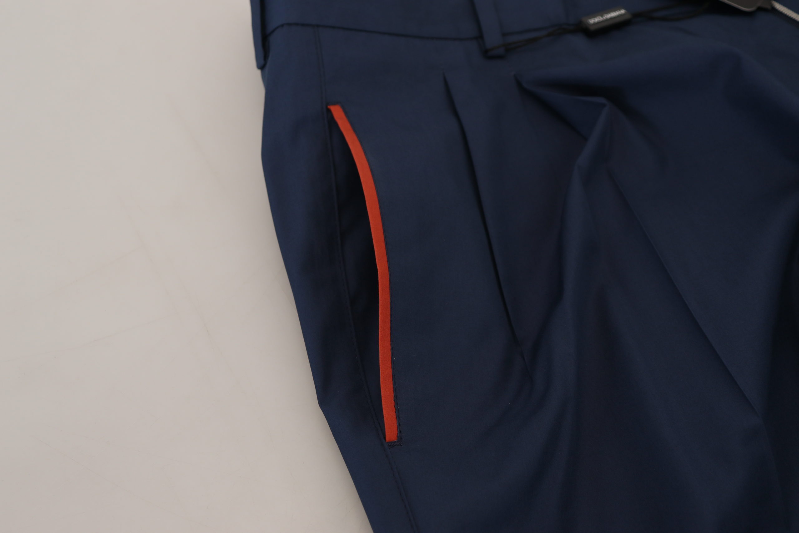 Dolce & Gabbana Blue Cotton Chino Formal Pants - Image 7