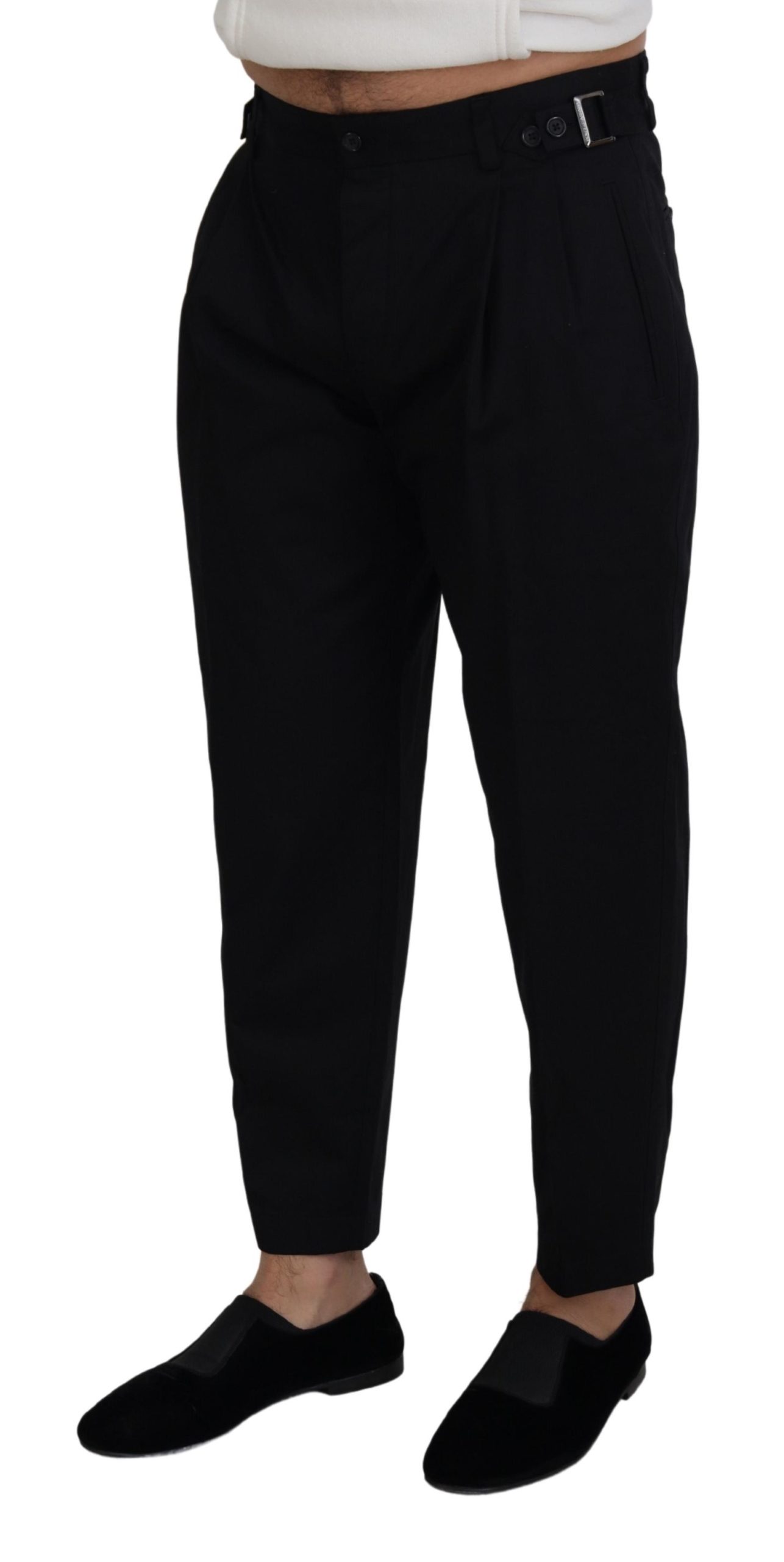 Dolce & Gabbana Black Cotton Chino Formal Pants - Image 2