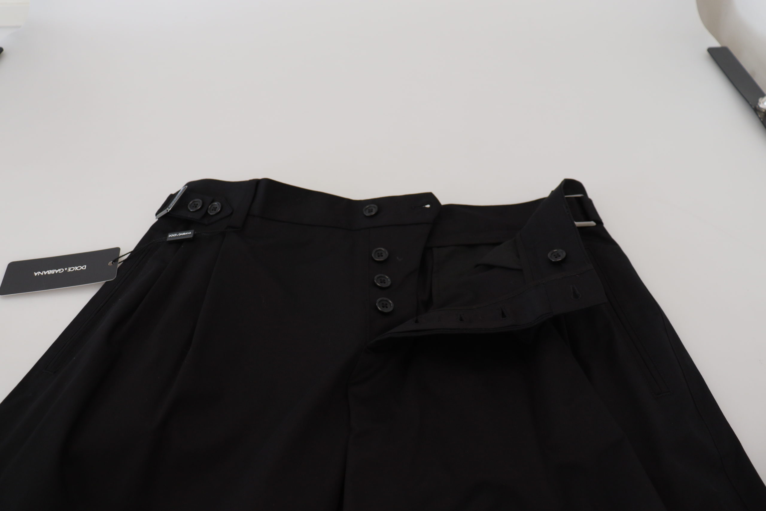 Dolce & Gabbana Black Cotton Chino Formal Pants - Image 4