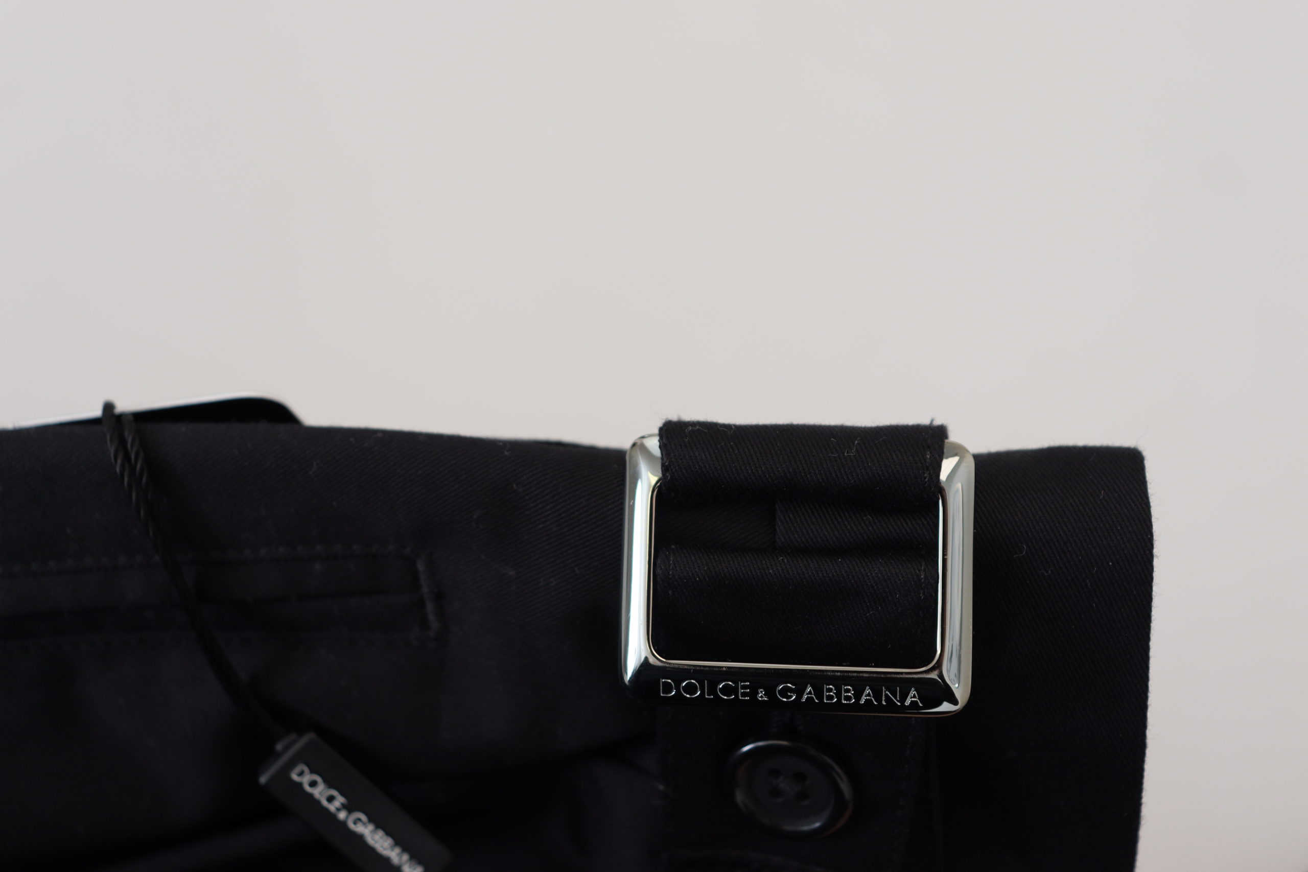 Dolce & Gabbana Black Cotton Chino Formal Pants - Image 5