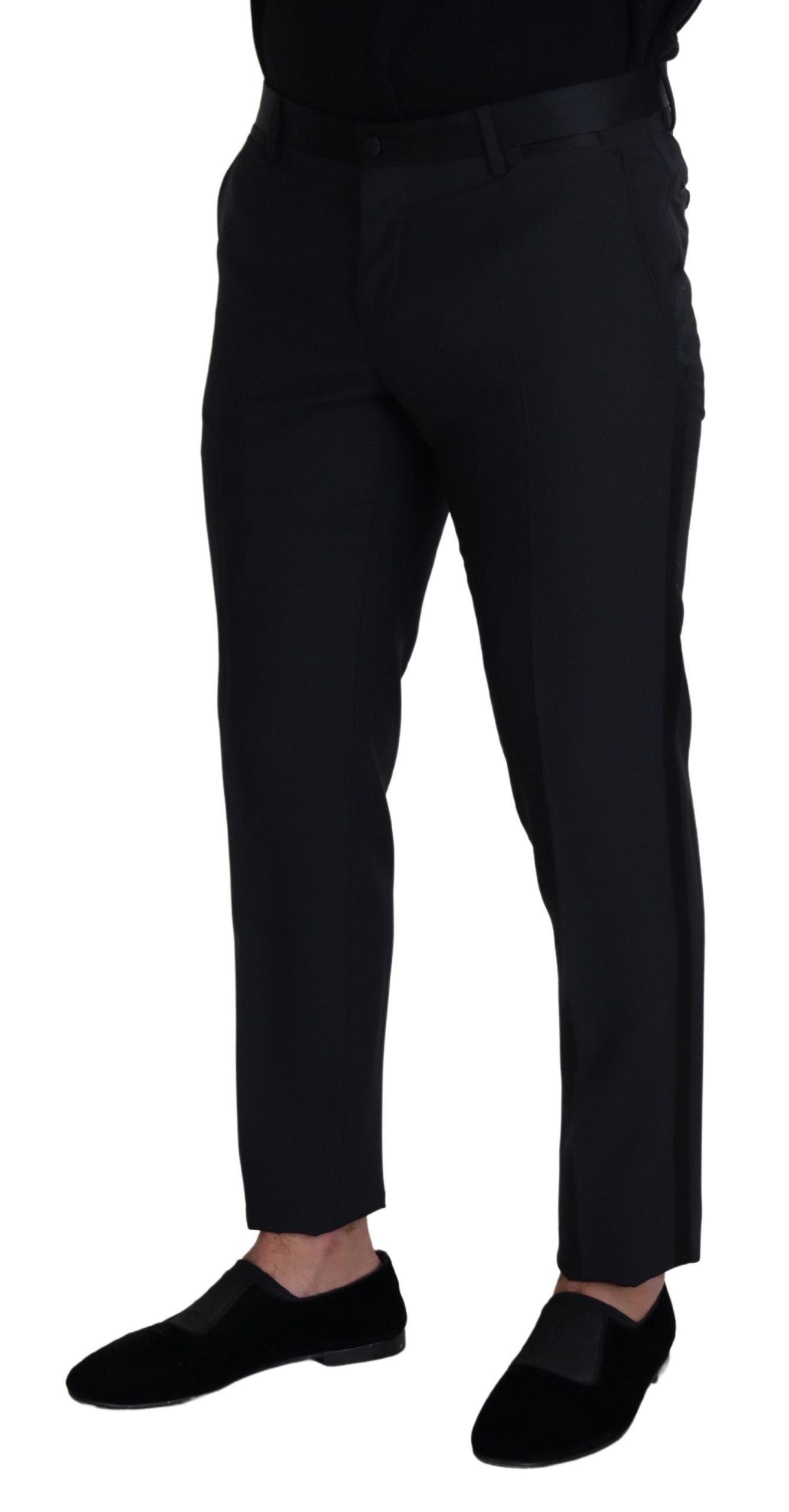 Dolce & Gabbana Black Wool Men Formal Pants - Image 2