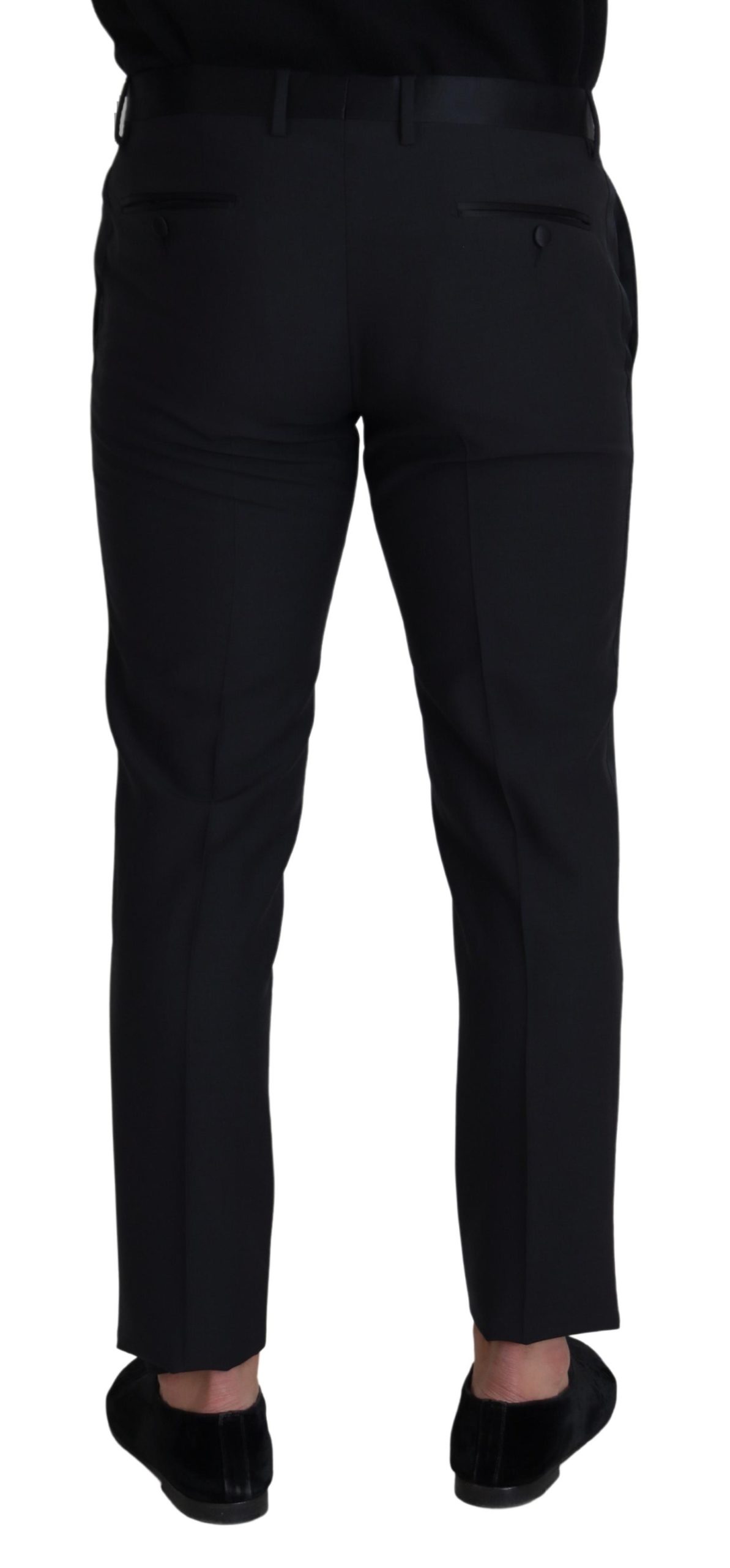 Dolce & Gabbana Black Wool Men Formal Pants - Image 3