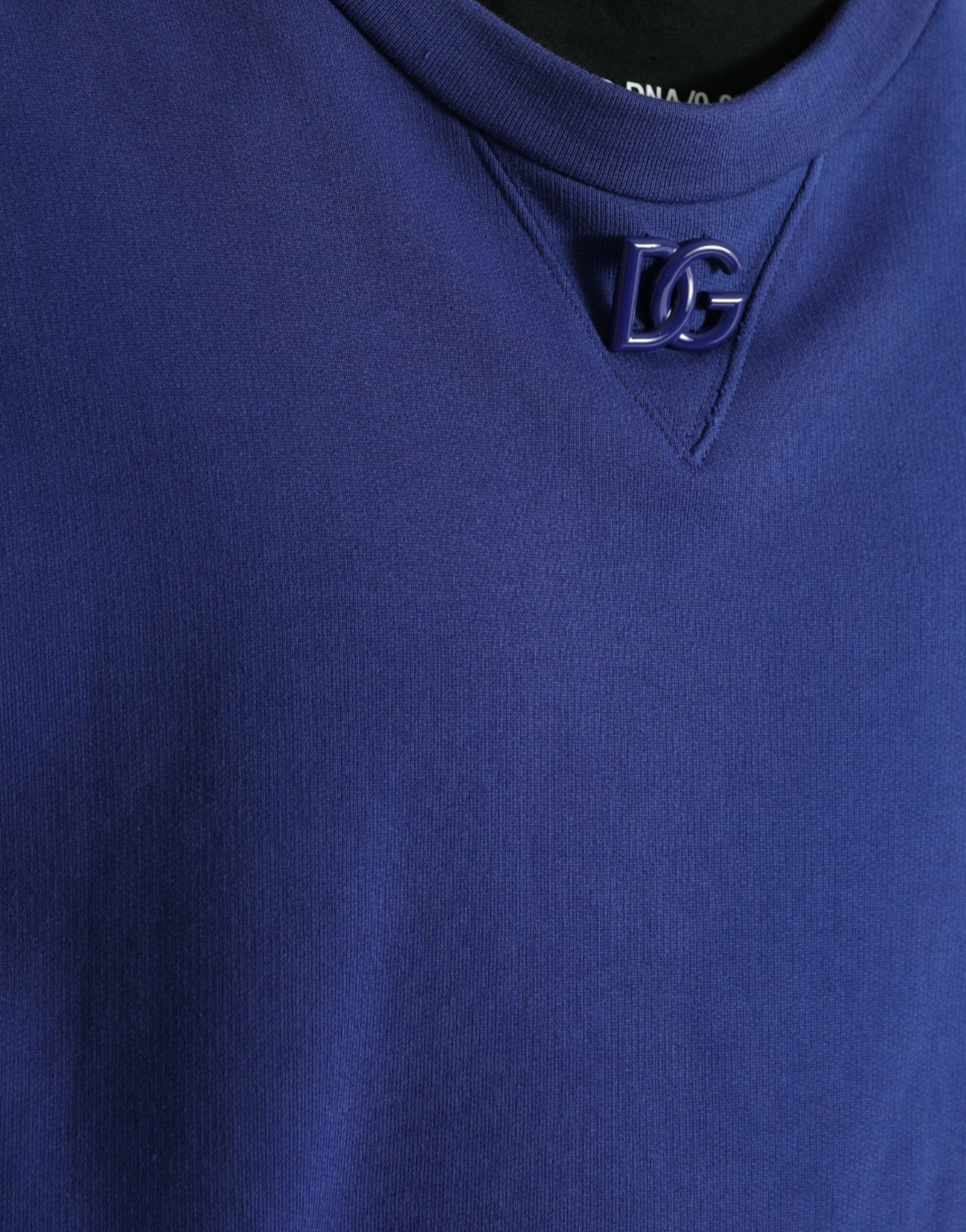 Dolce & Gabbana Royal Blue Cotton Crewneck Pullover Sweater - Image 5