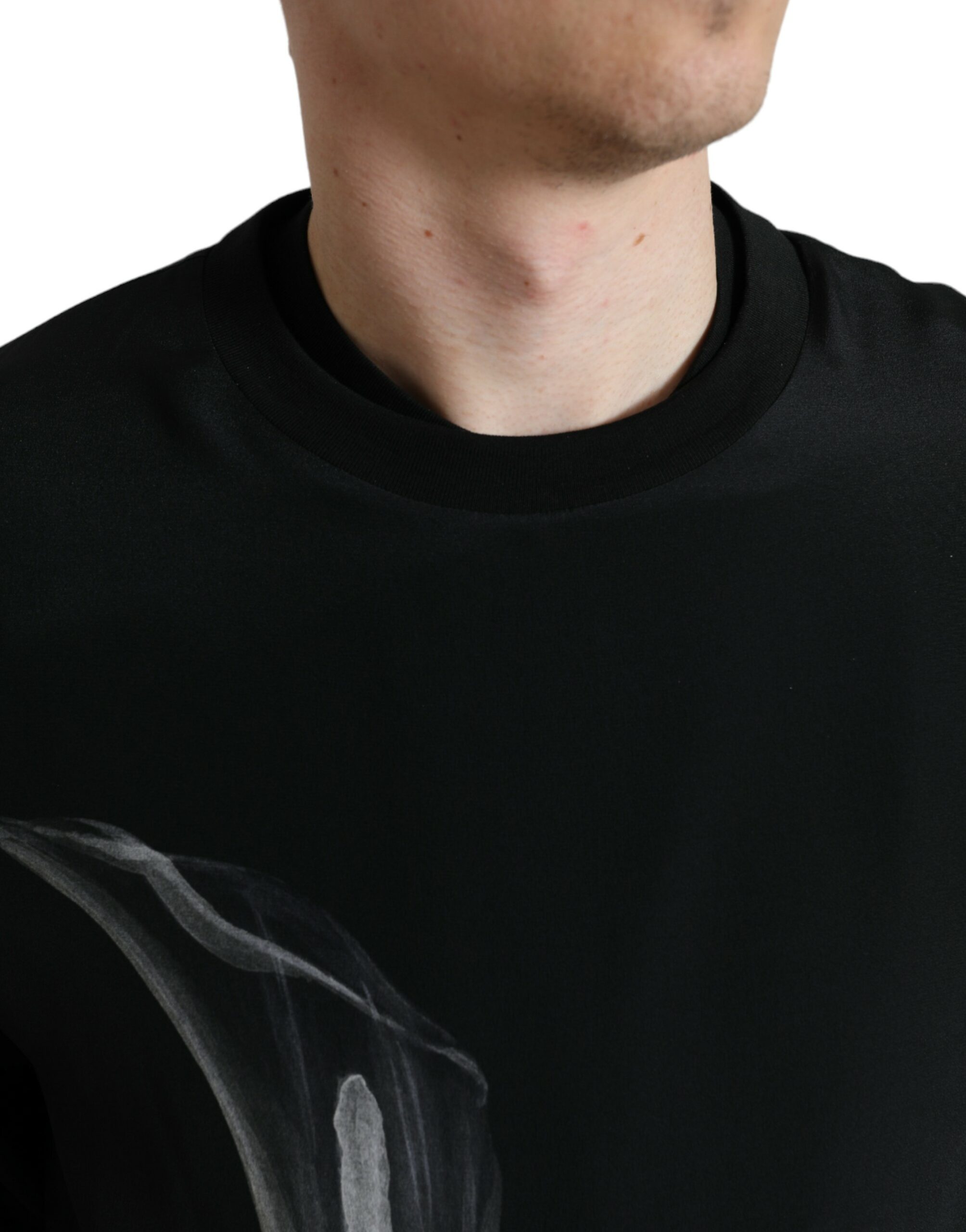 Dolce & Gabbana Black Floral Print Crewneck Pullover Sweater - Image 4