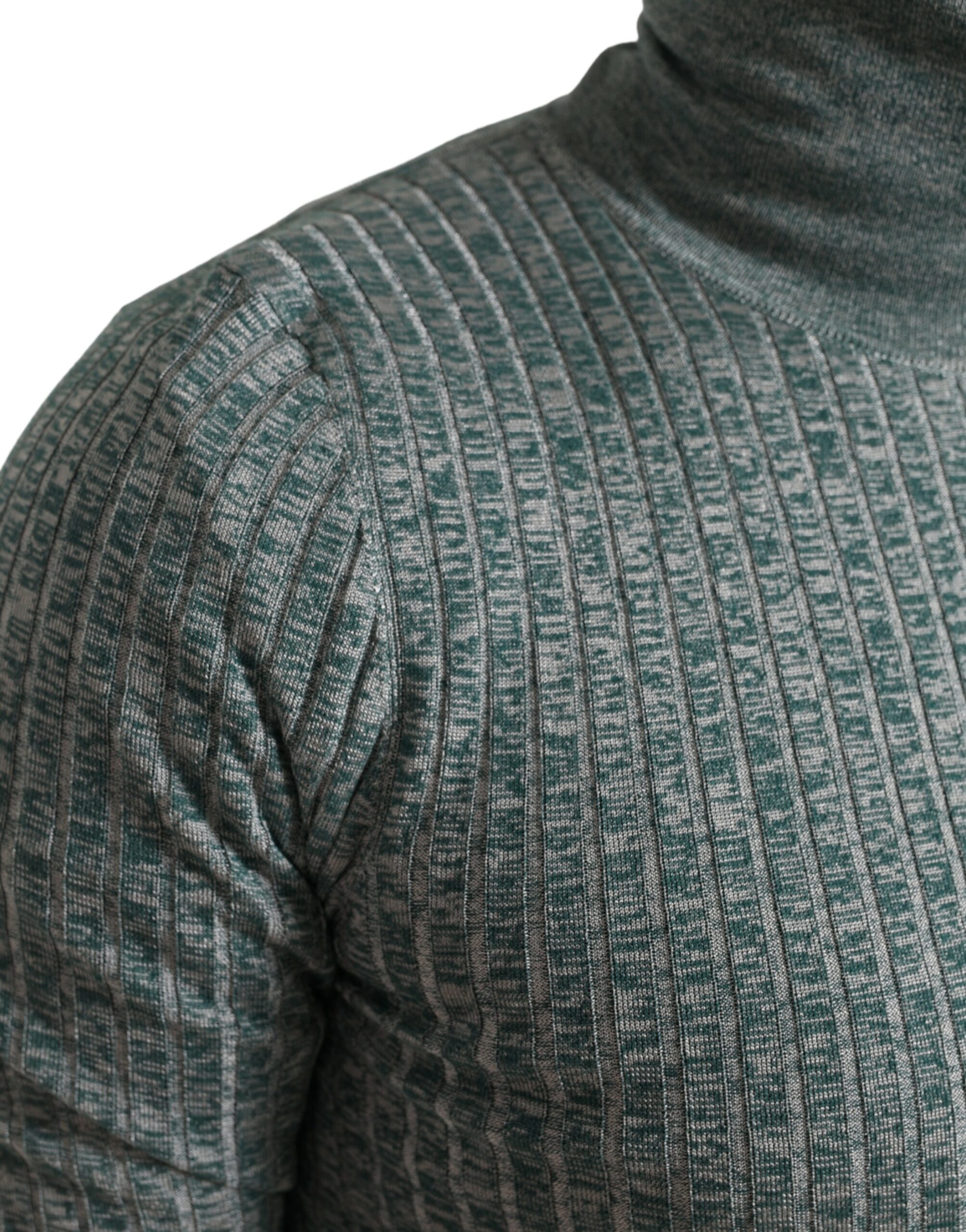 Dolce & Gabbana Green Polyester Turtleneck Pullover Sweater - Image 5