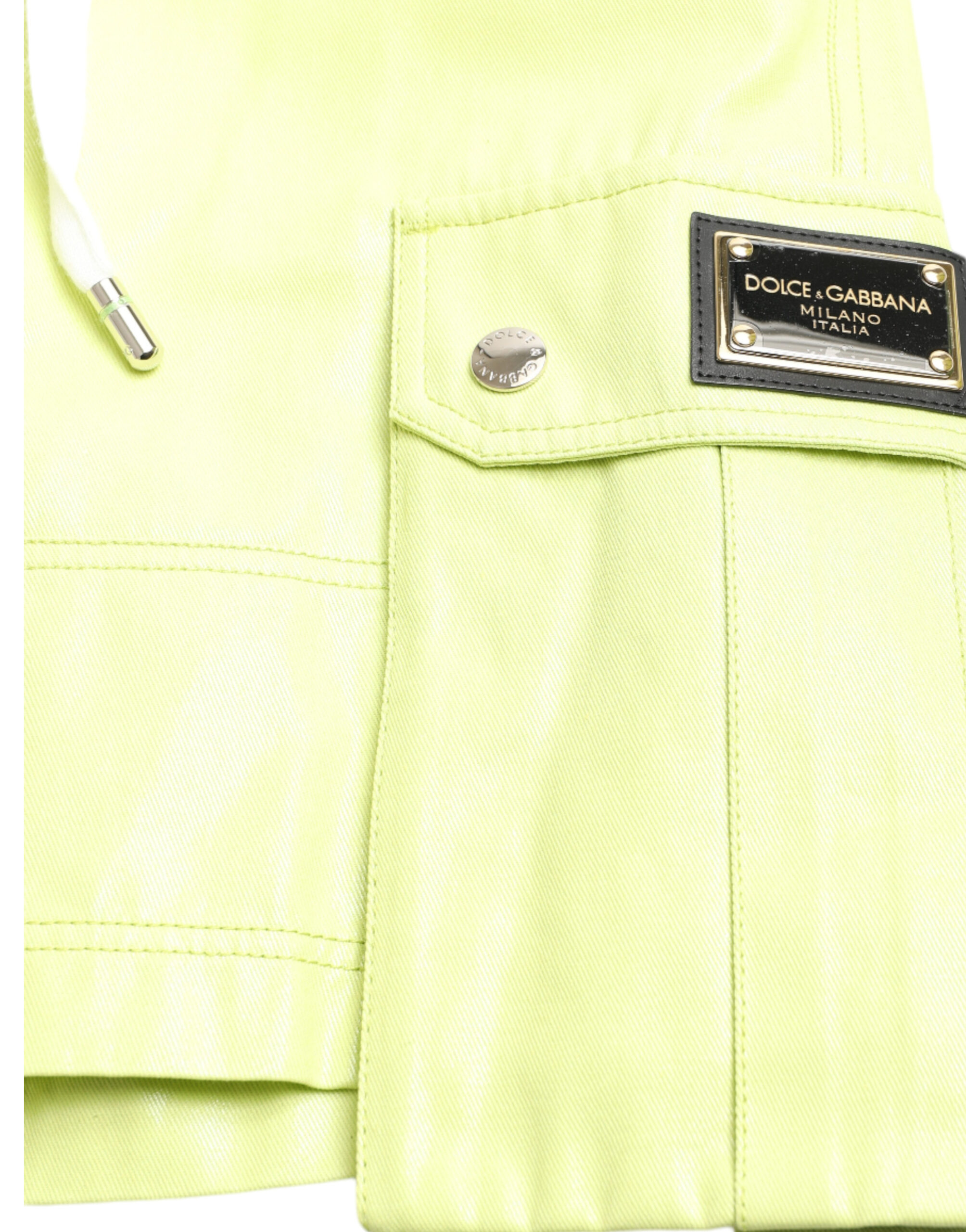Dolce & Gabbana Light Green Cotton Men Cargo Bermuda Shorts - Image 4