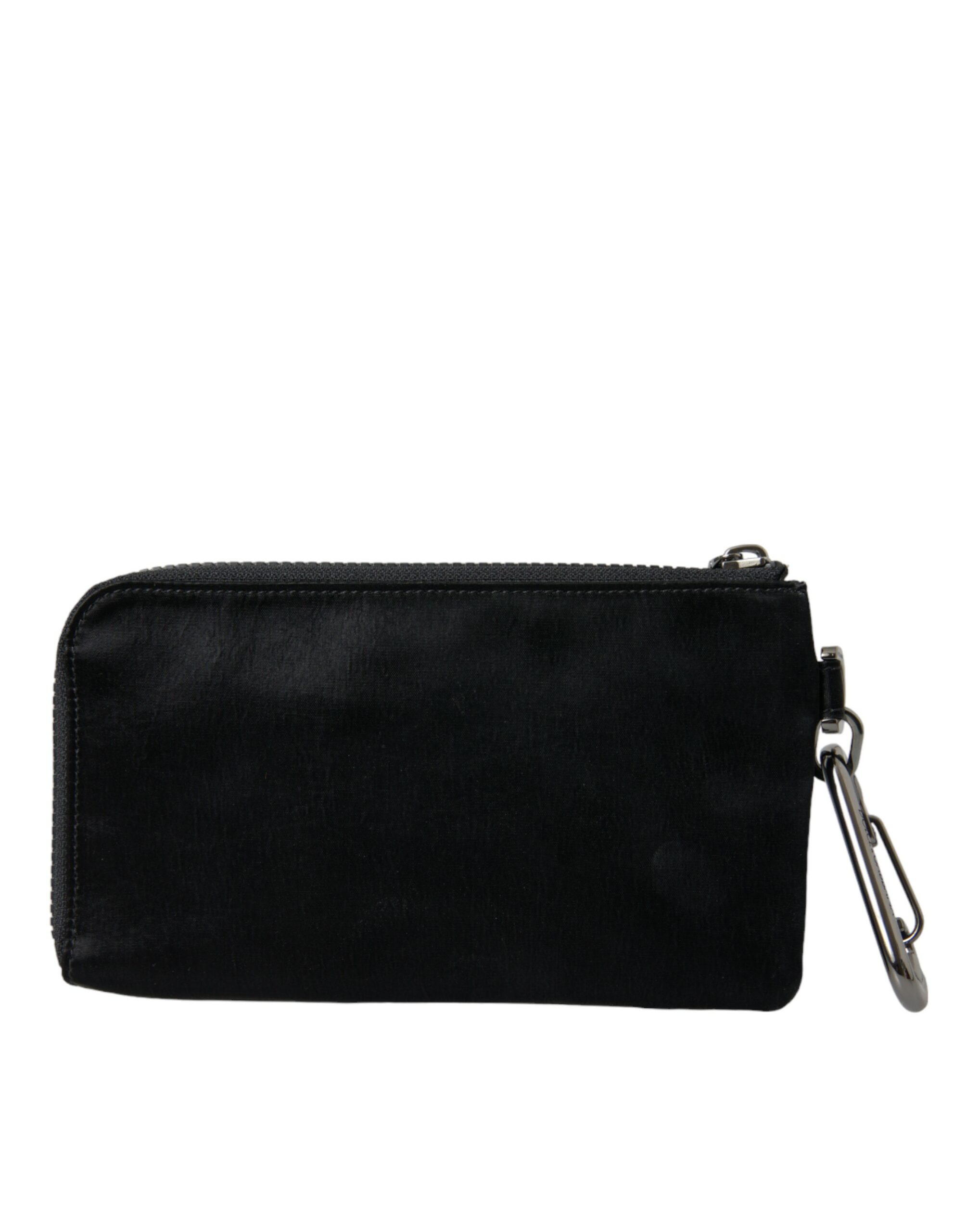 Dolce & Gabbana Black Nylon Logo Plaque Keyring Pouch Clutch Bags - Image 3