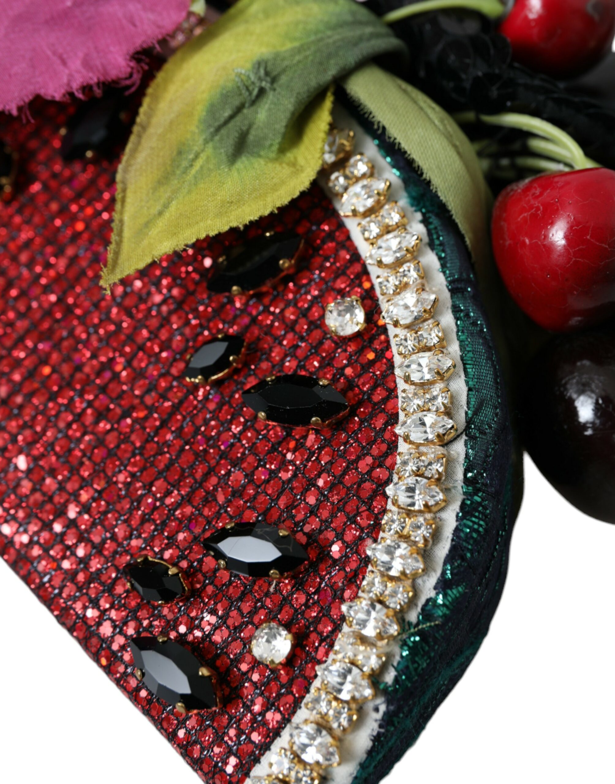 Dolce & Gabbana Red Watermelon Cherry Crystal Hairband Statement Diadem - Image 6