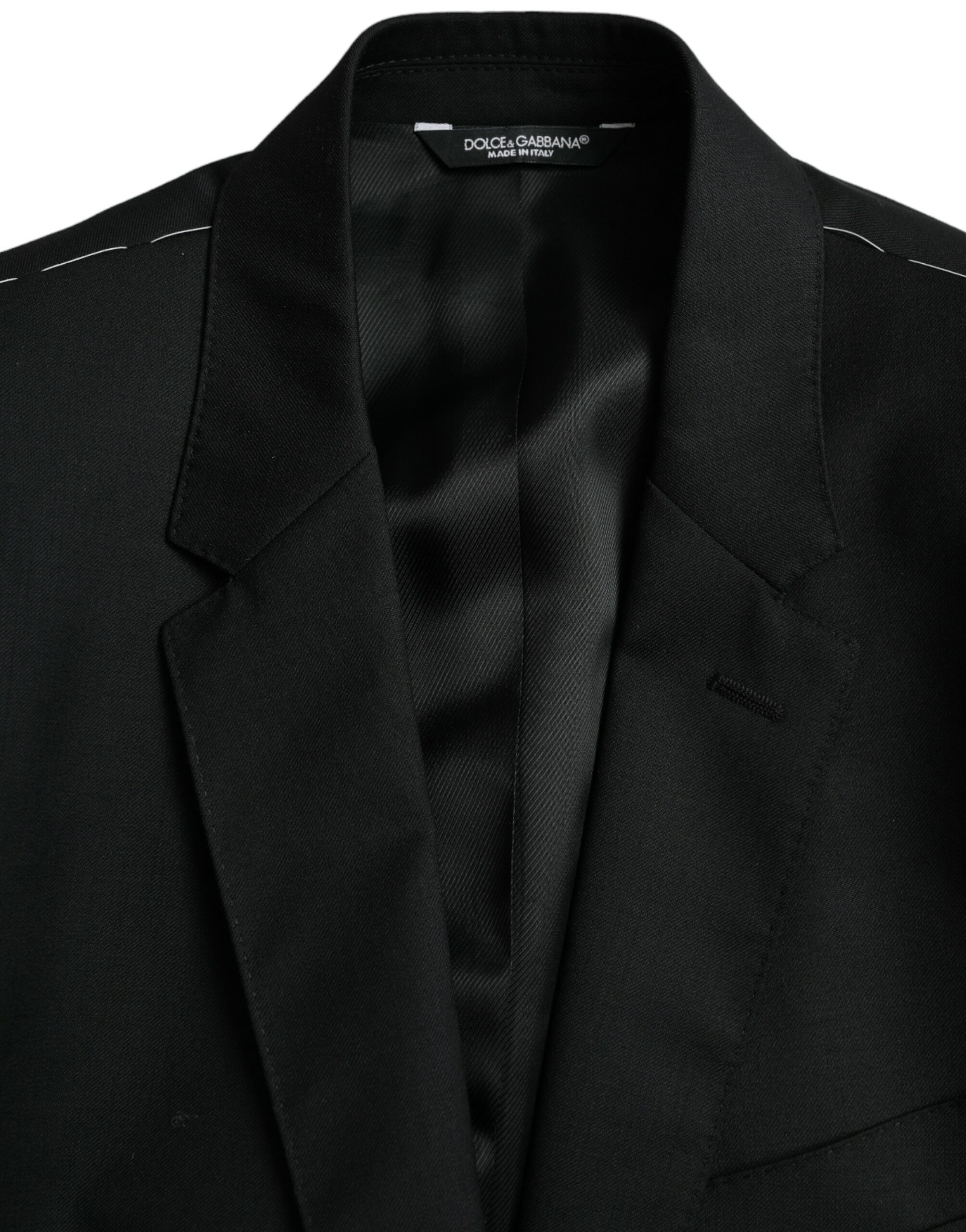 Dolce & Gabbana Black Wool MARTINI Single Breasted Blazer - Image 7