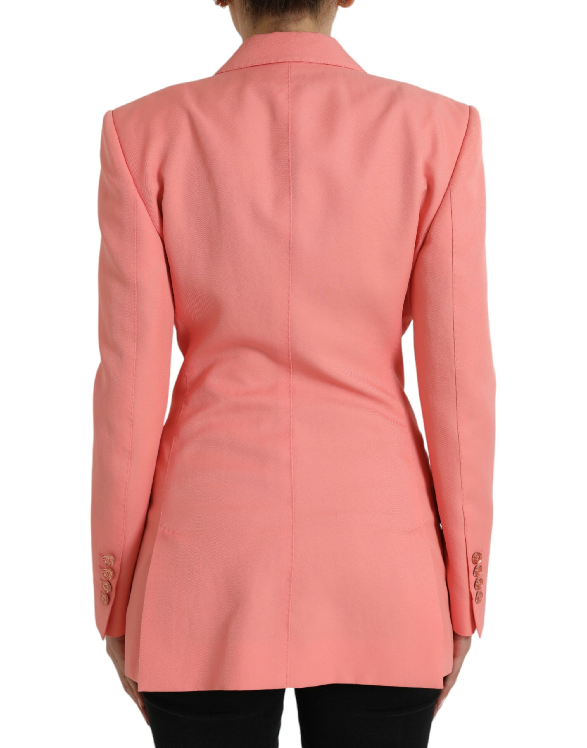 Dolce & Gabbana Pink Polyester Single Breasted Blazer Jacket - Image 3