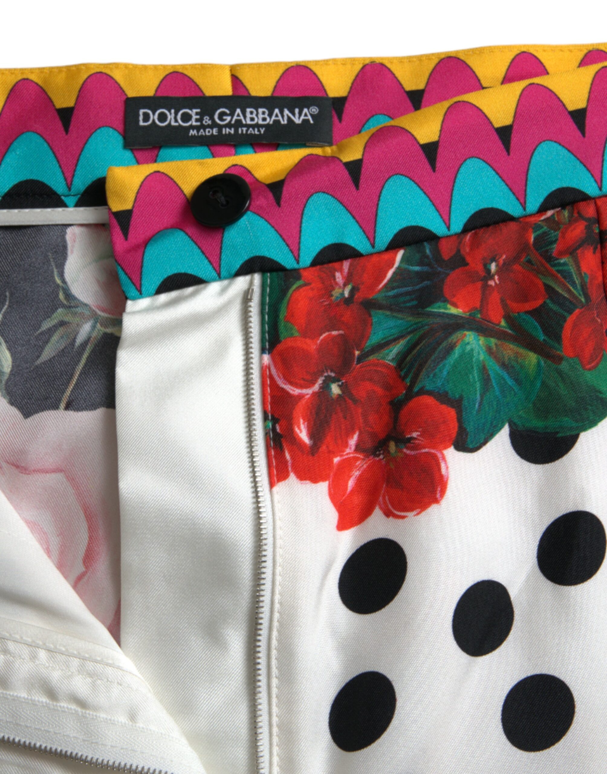 Dolce & Gabbana Multicolor Floral Polka Dot Hot Pants Shorts - Image 5