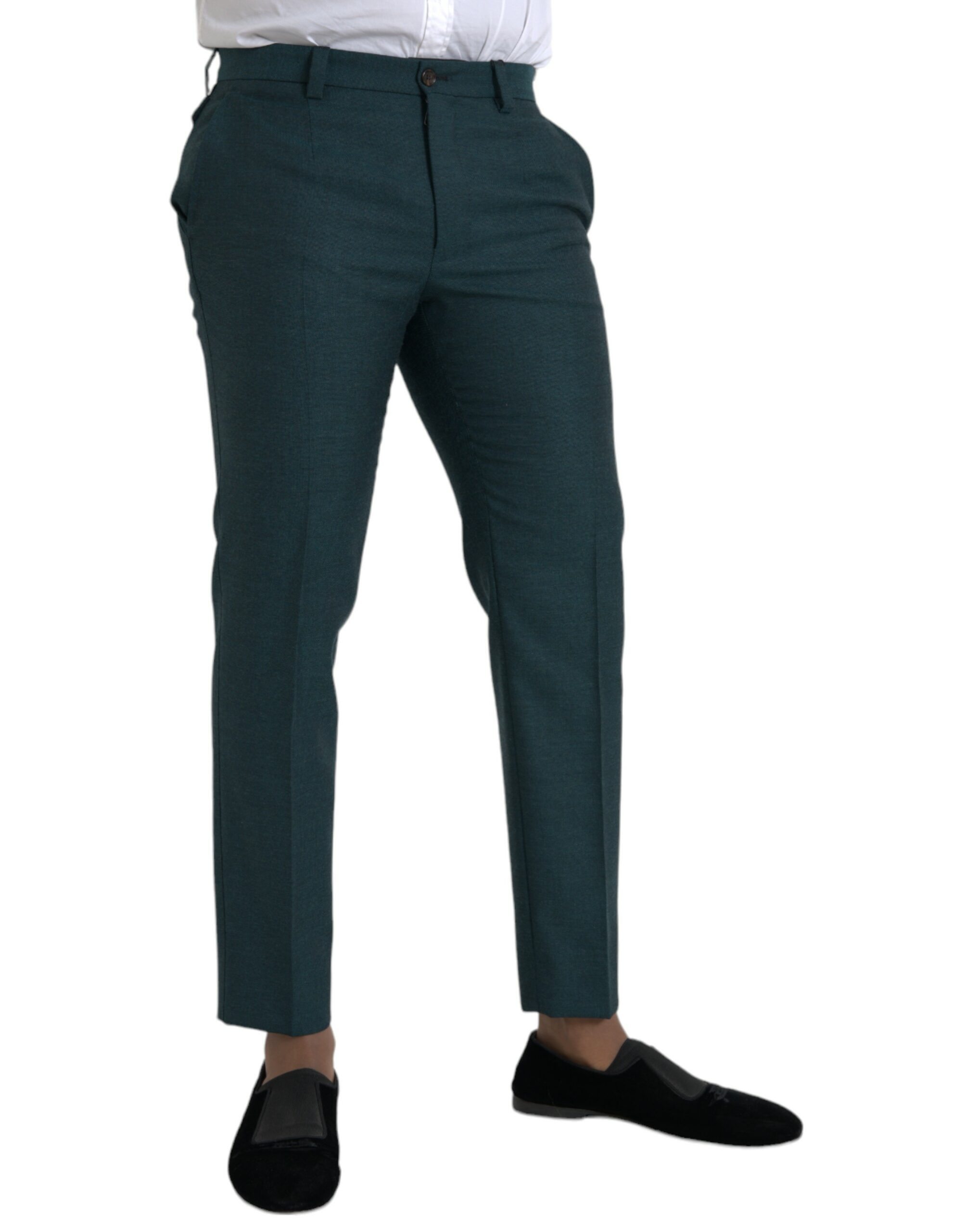 Dolce & Gabbana Green Wool Skinny Slim Dress Pants - Image 2