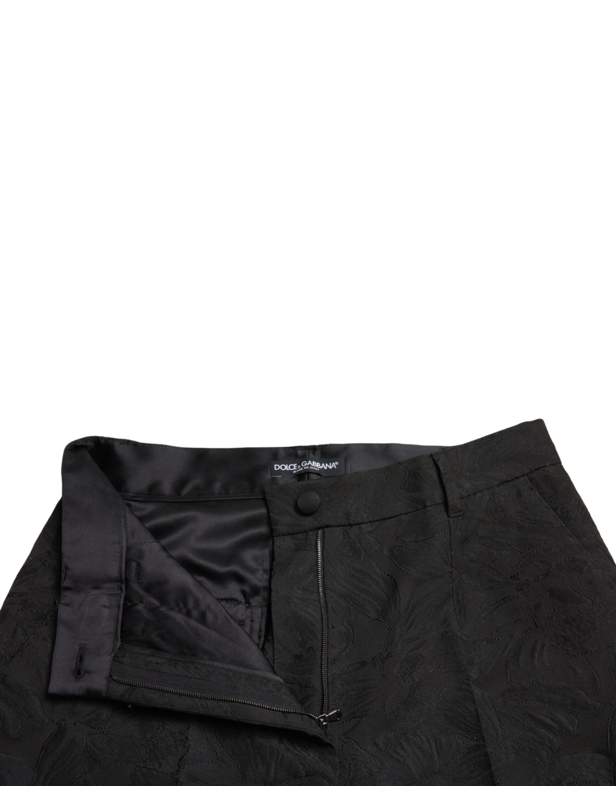 Dolce & Gabbana Black Polyester High Waist Tapered Pants - Image 5