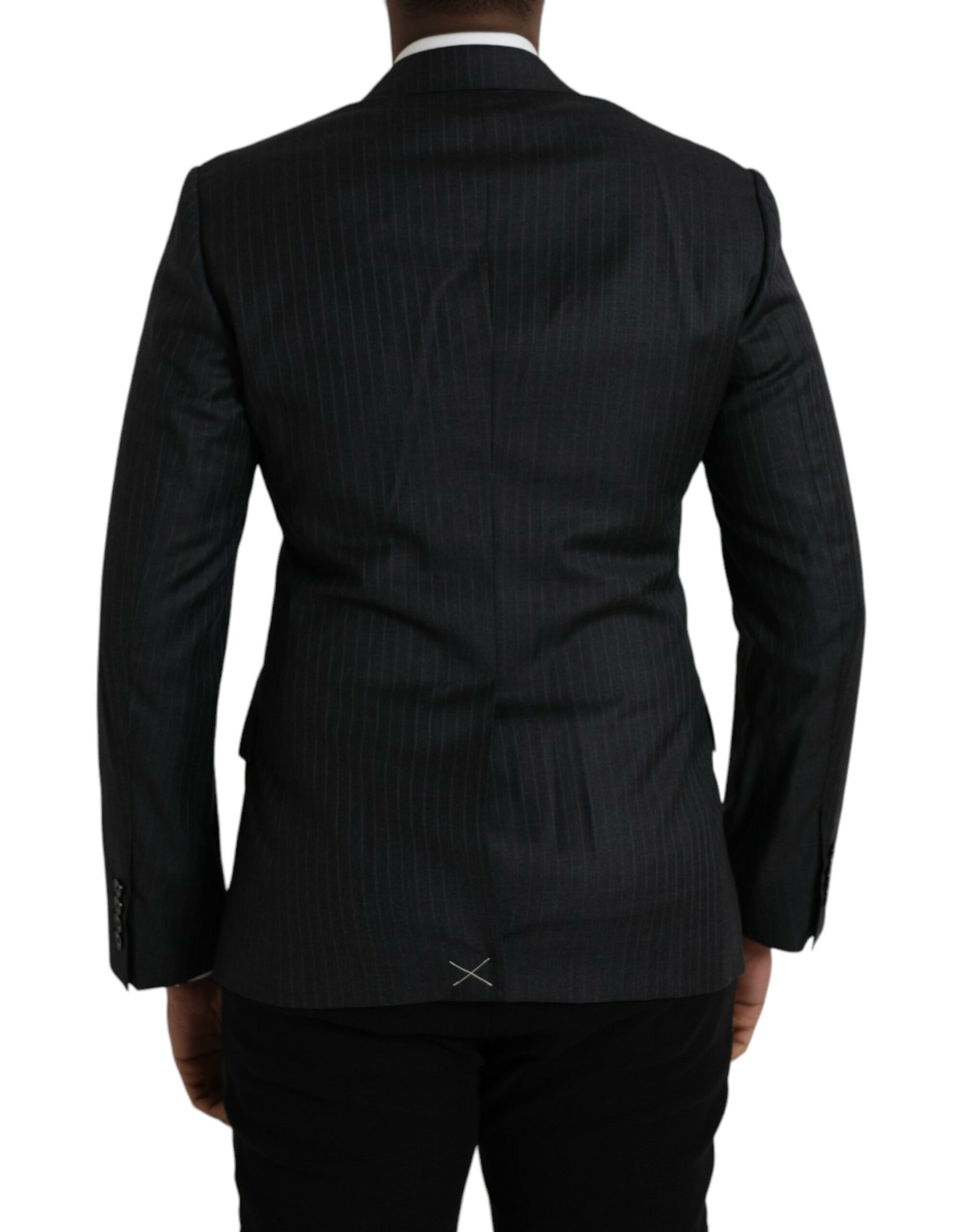 Dolce & Gabbana Black Stripe MARTINI Single Breasted Coat Blazer - Image 3