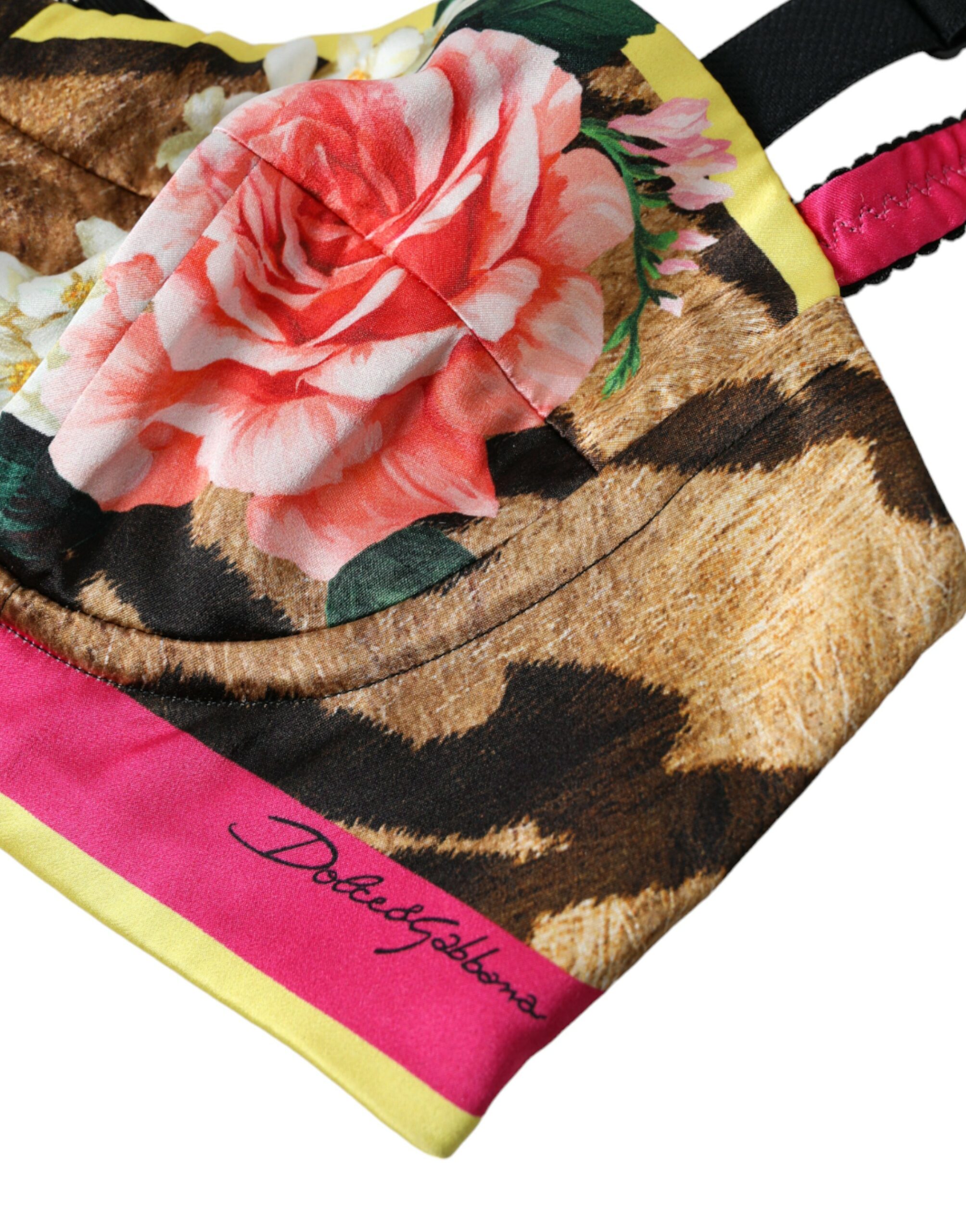 Dolce & Gabbana Multicolor Floral Sleeveless Bustier Crop Top - Image 2