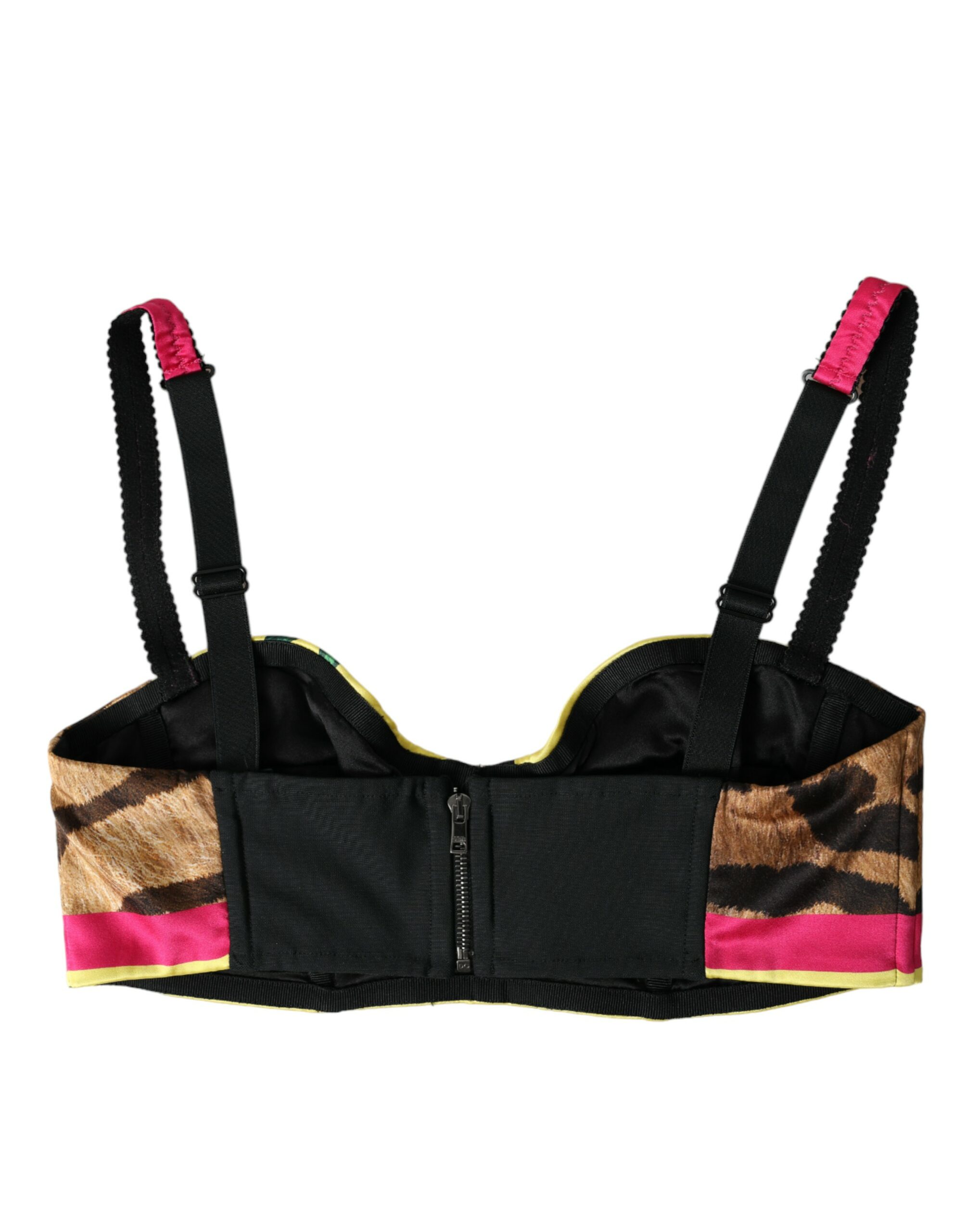 Dolce & Gabbana Multicolor Floral Sleeveless Bustier Crop Top - Image 3