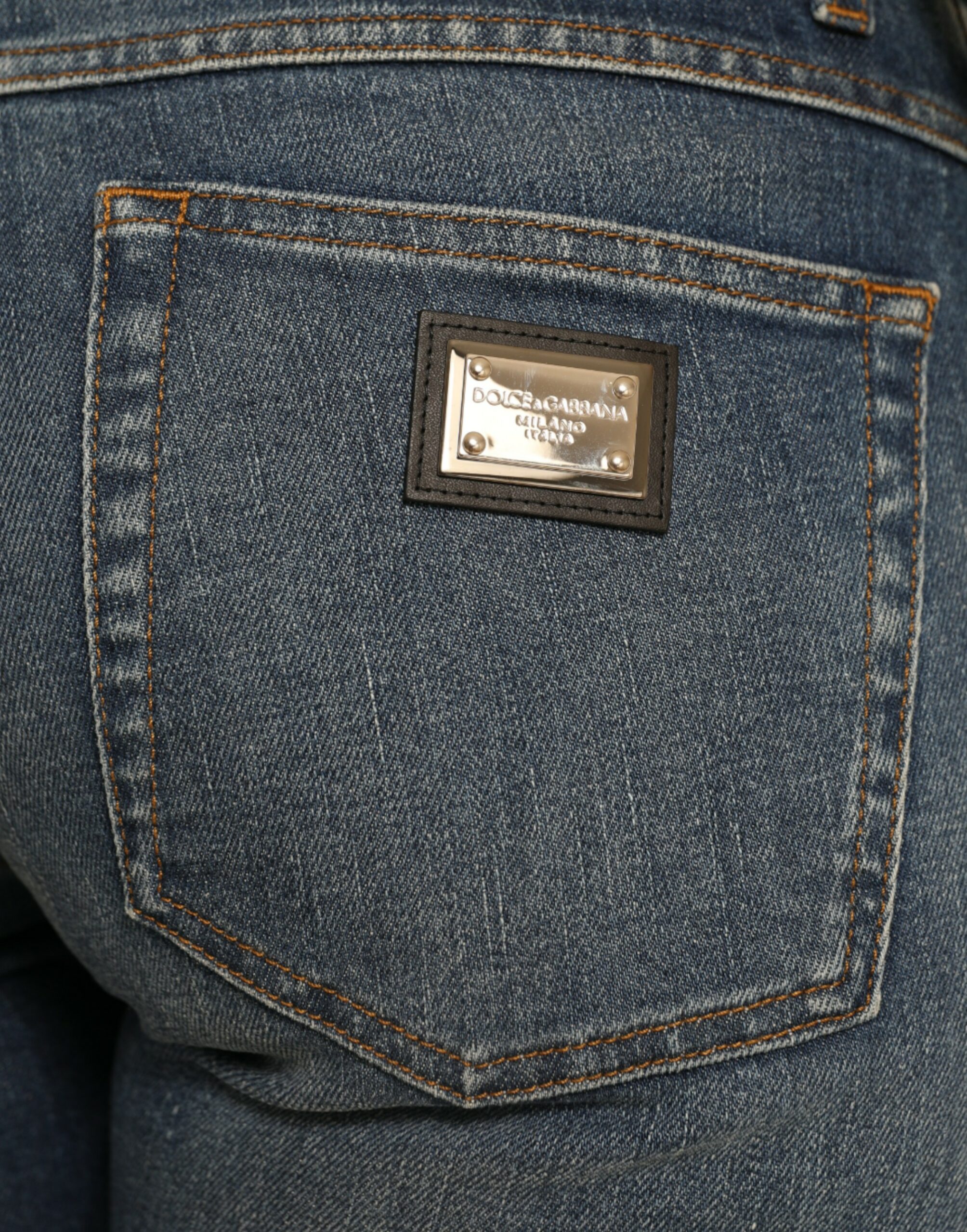 Dolce & Gabbana Blue BOYFRIEND Mid Waist Cotton Denim Jeans - Image 5