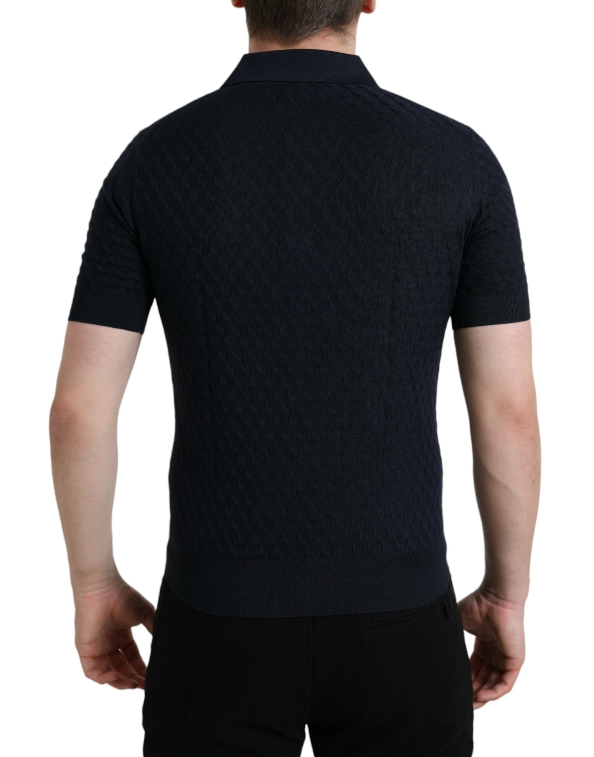 Dolce & Gabbana Dark Blue Collared Short Sleeve Polo T-shirt - Image 2