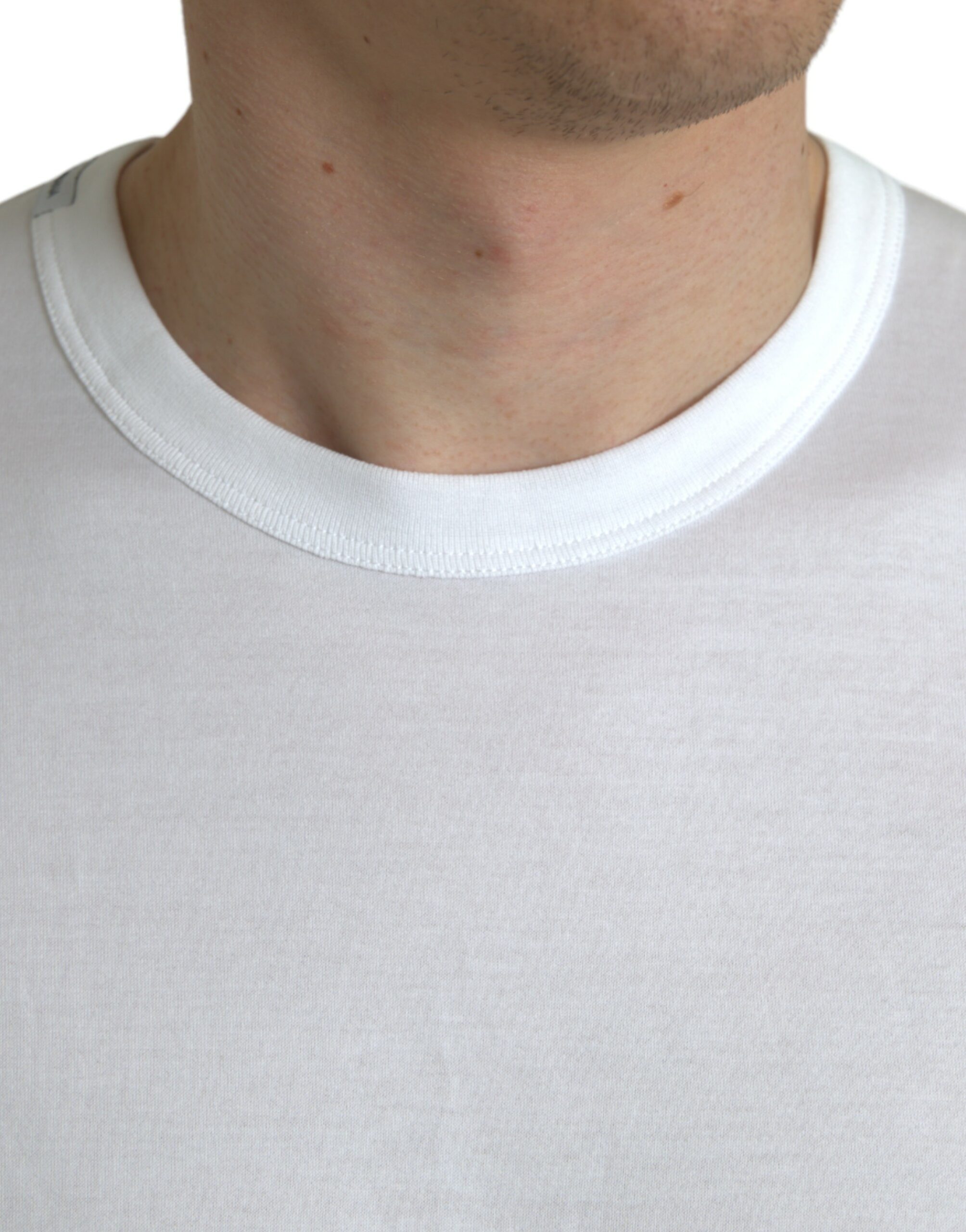 Dolce & Gabbana White Logo Crew Neck Short Sleeves T-shirt - Image 4