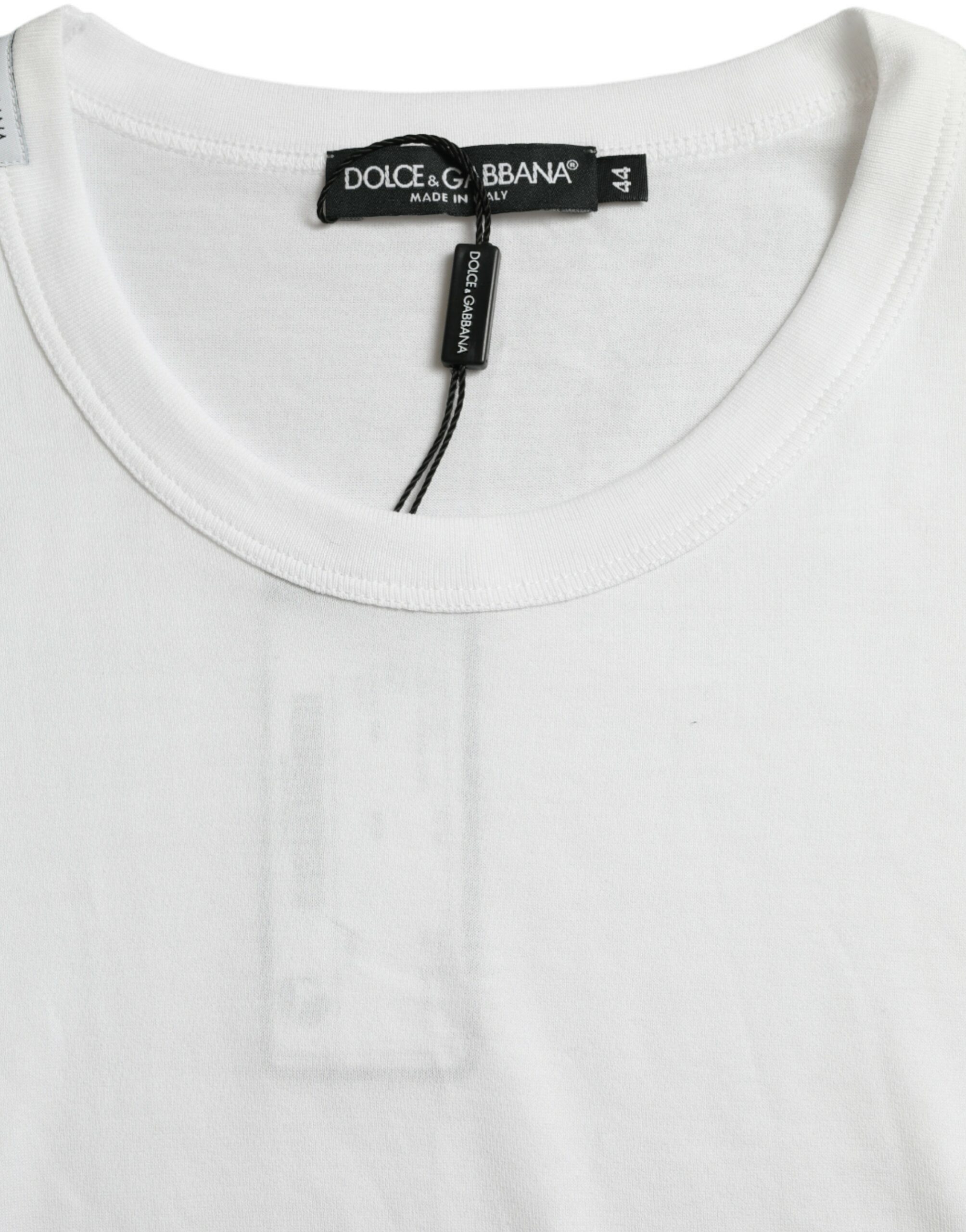 Dolce & Gabbana White Logo Crew Neck Short Sleeves T-shirt - Image 6
