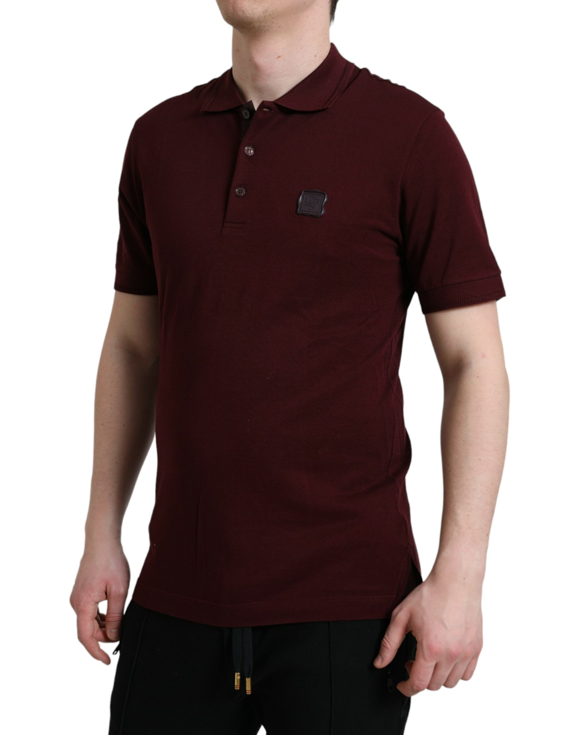 Dolce & Gabbana Maroon Collared Short Sleeves Polo T-shirt - Image 2