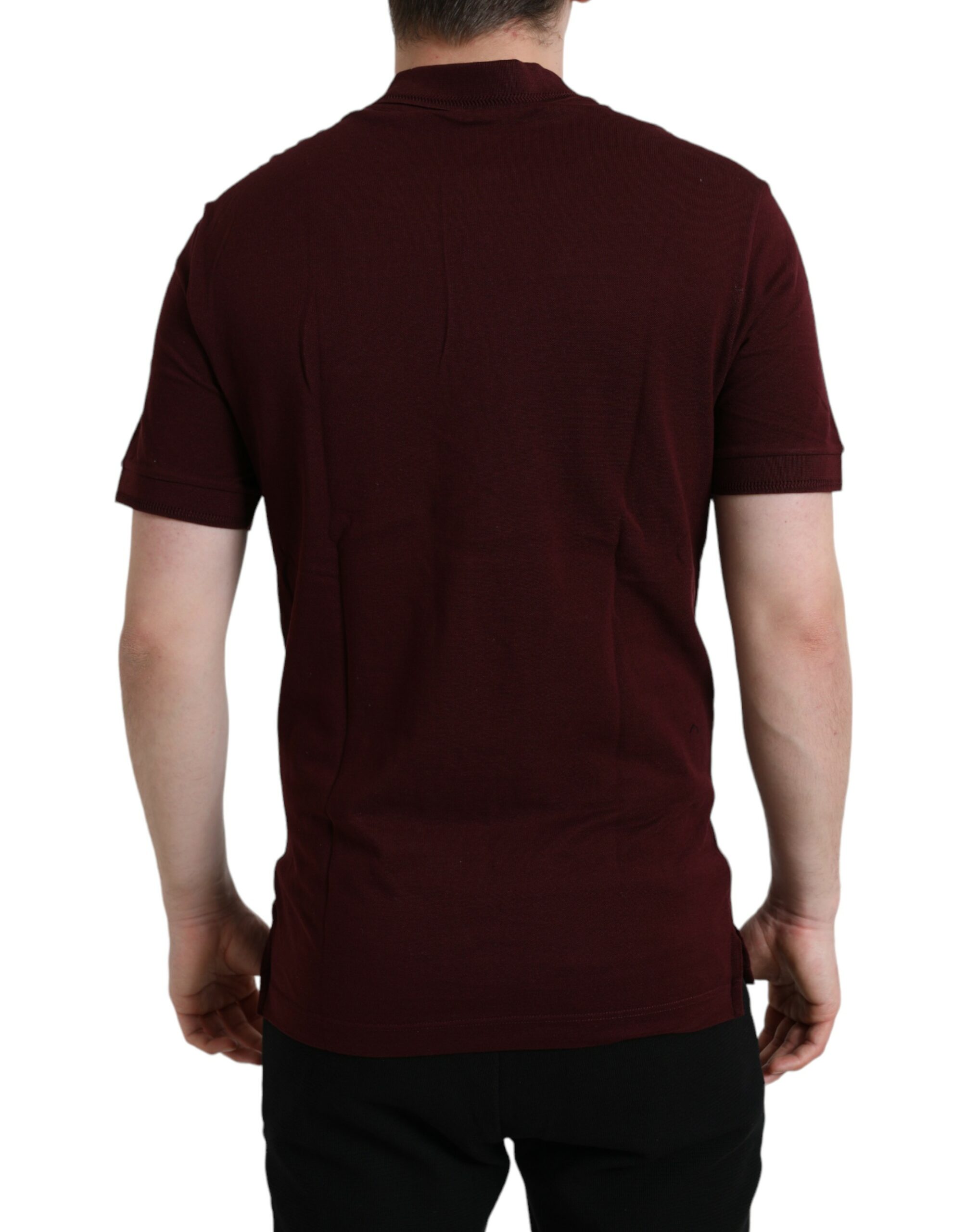 Dolce & Gabbana Maroon Collared Short Sleeves Polo T-shirt - Image 3